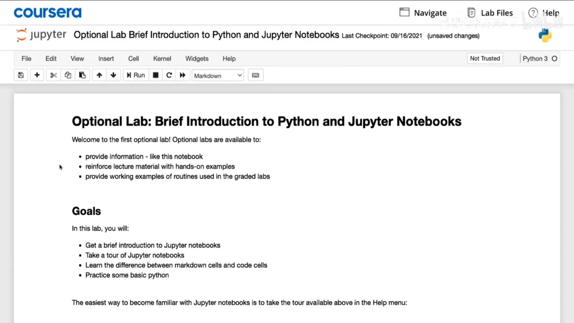 课程使用的 Jupyter Notebook 环境