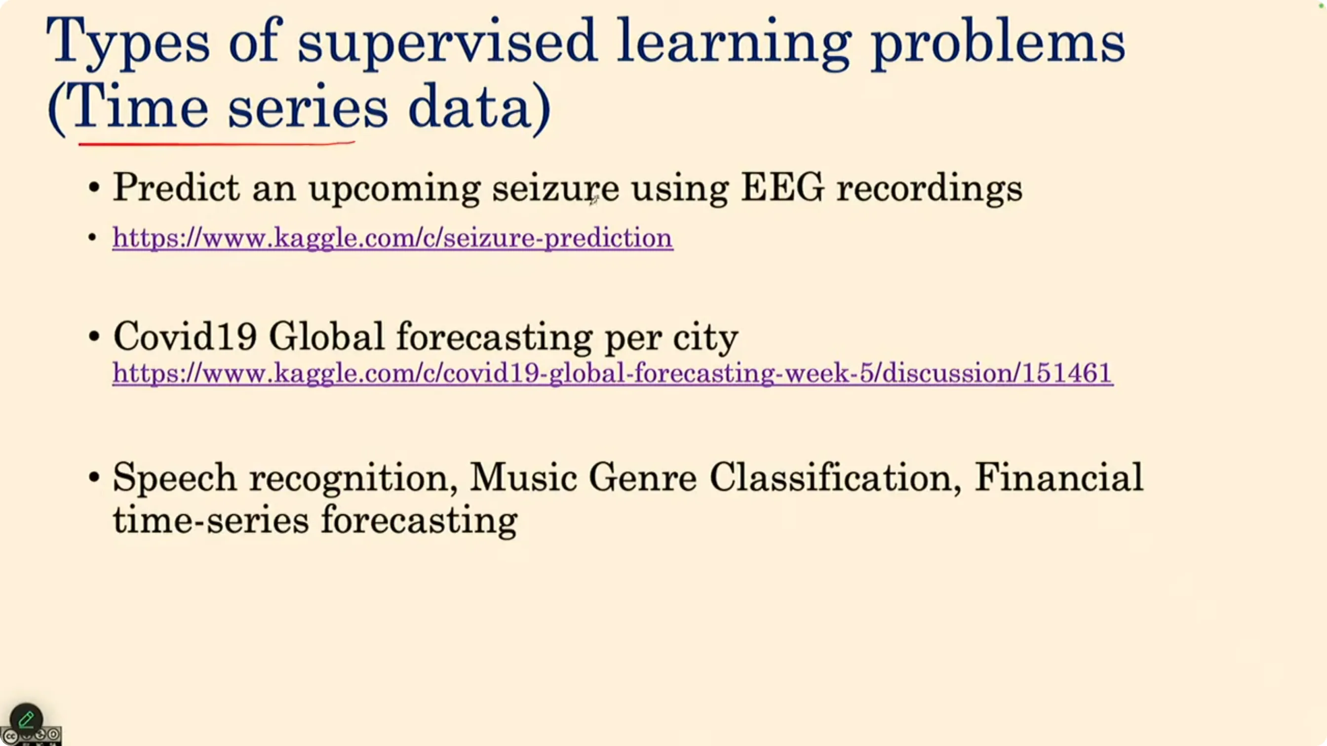 时间序列上的监督学习（EEG、COVID 预测、语音）
