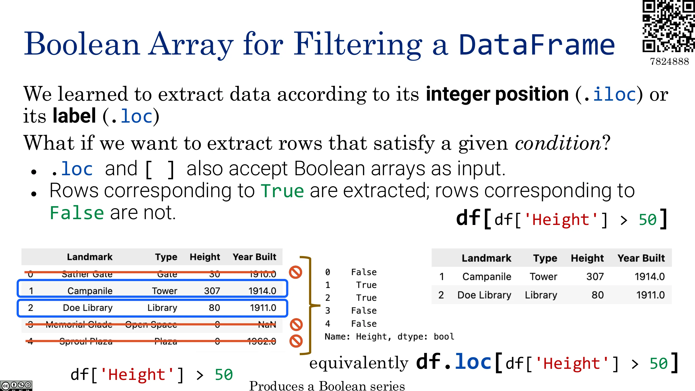 用布尔数组过滤 DataFrame