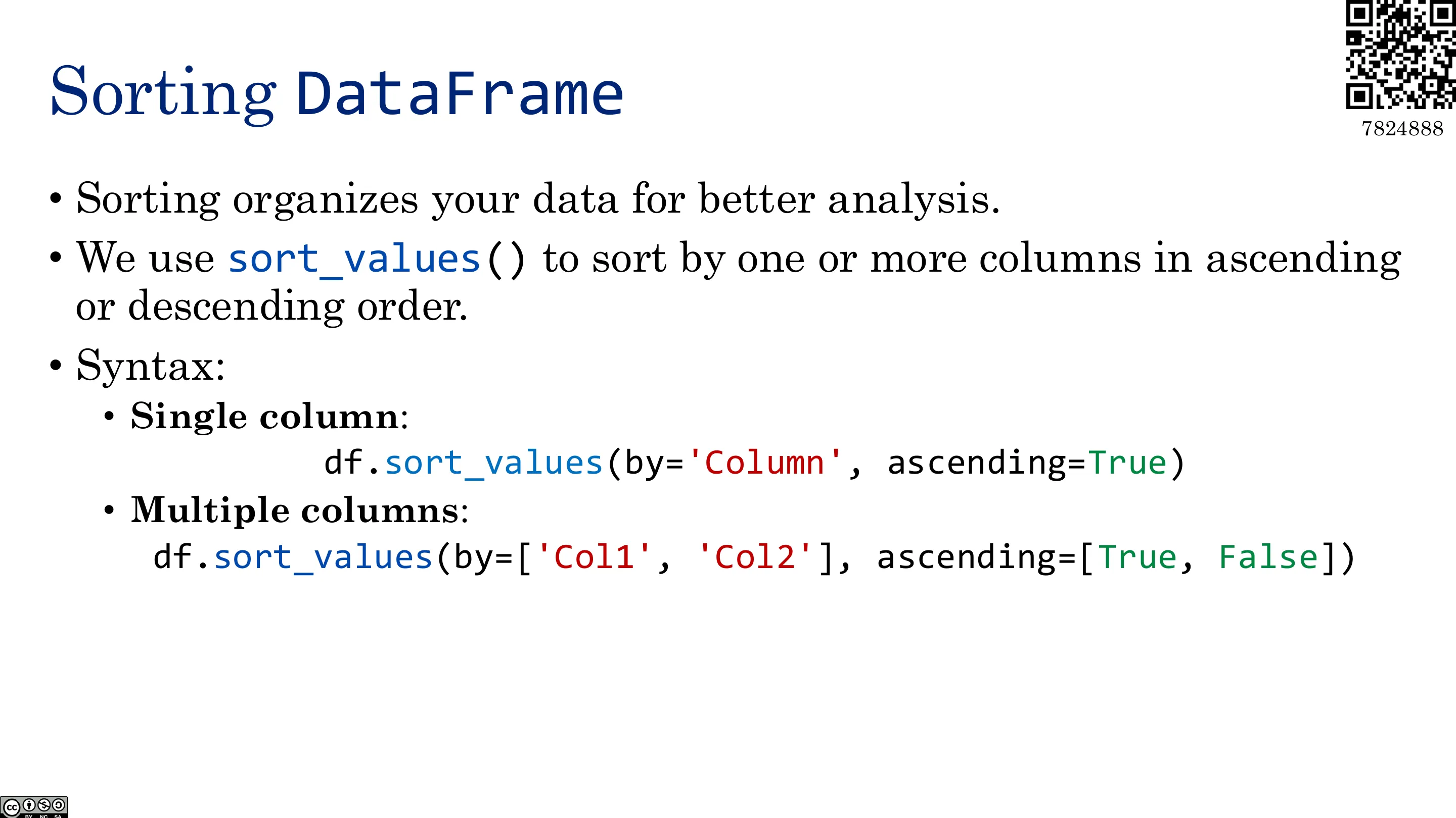 排序 DataFrame