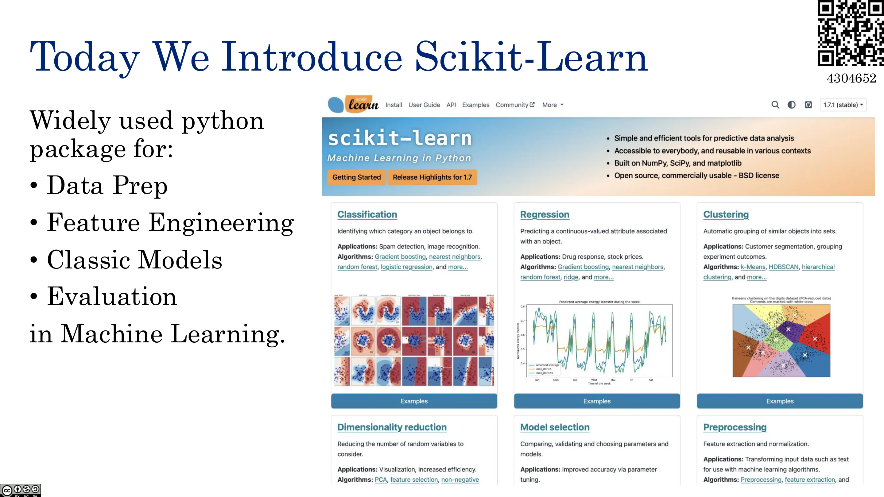 今天介绍 scikit-learn