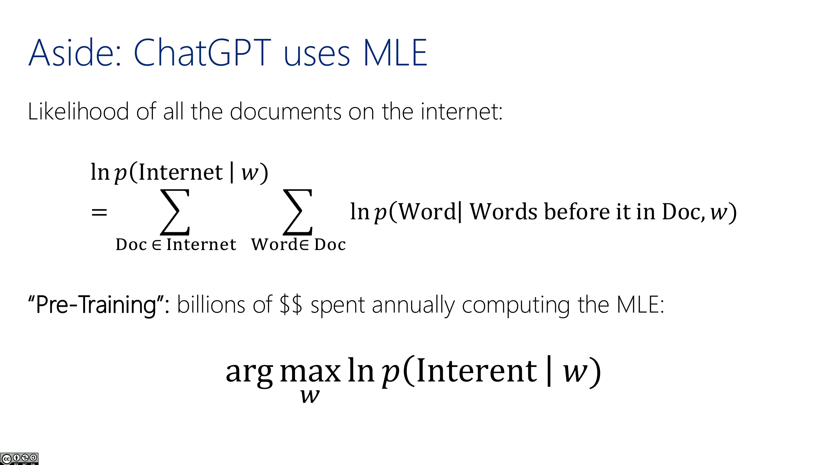 旁注：ChatGPT 使用 MLE