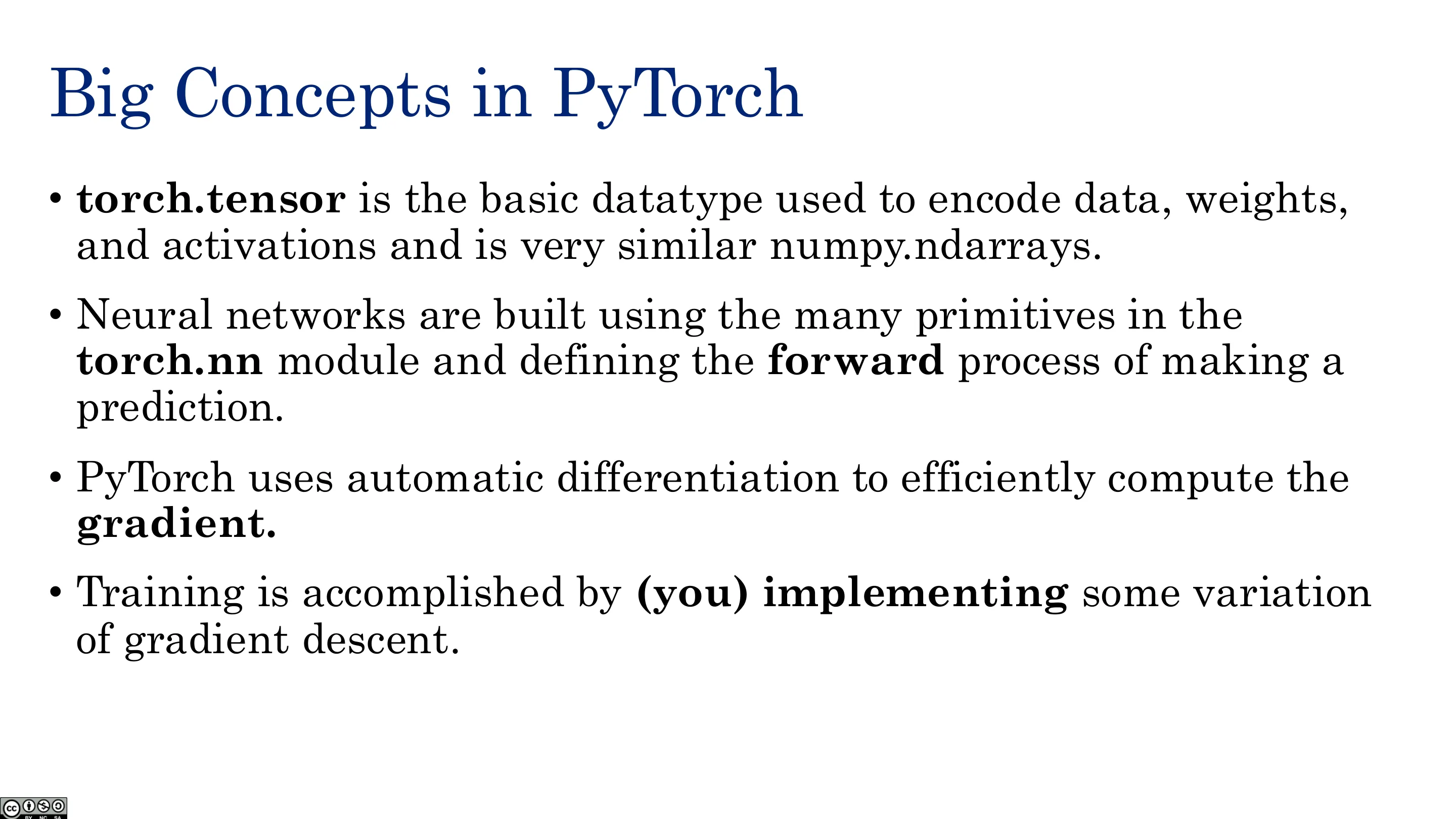 PyTorch 的核心概念