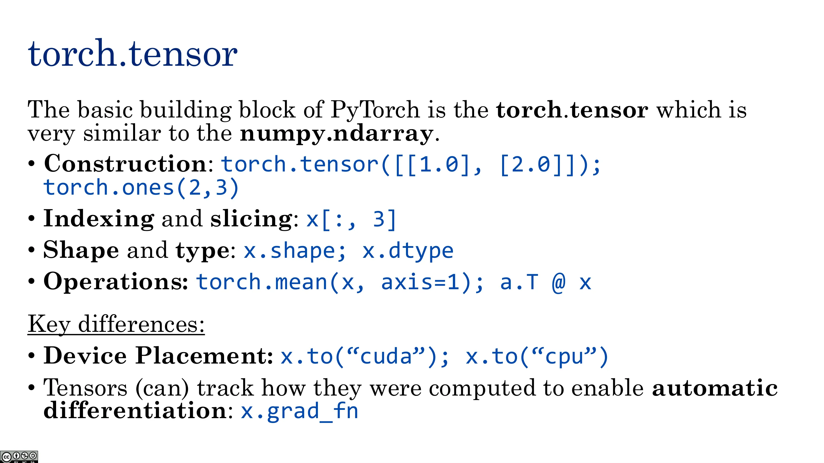 torch.tensor