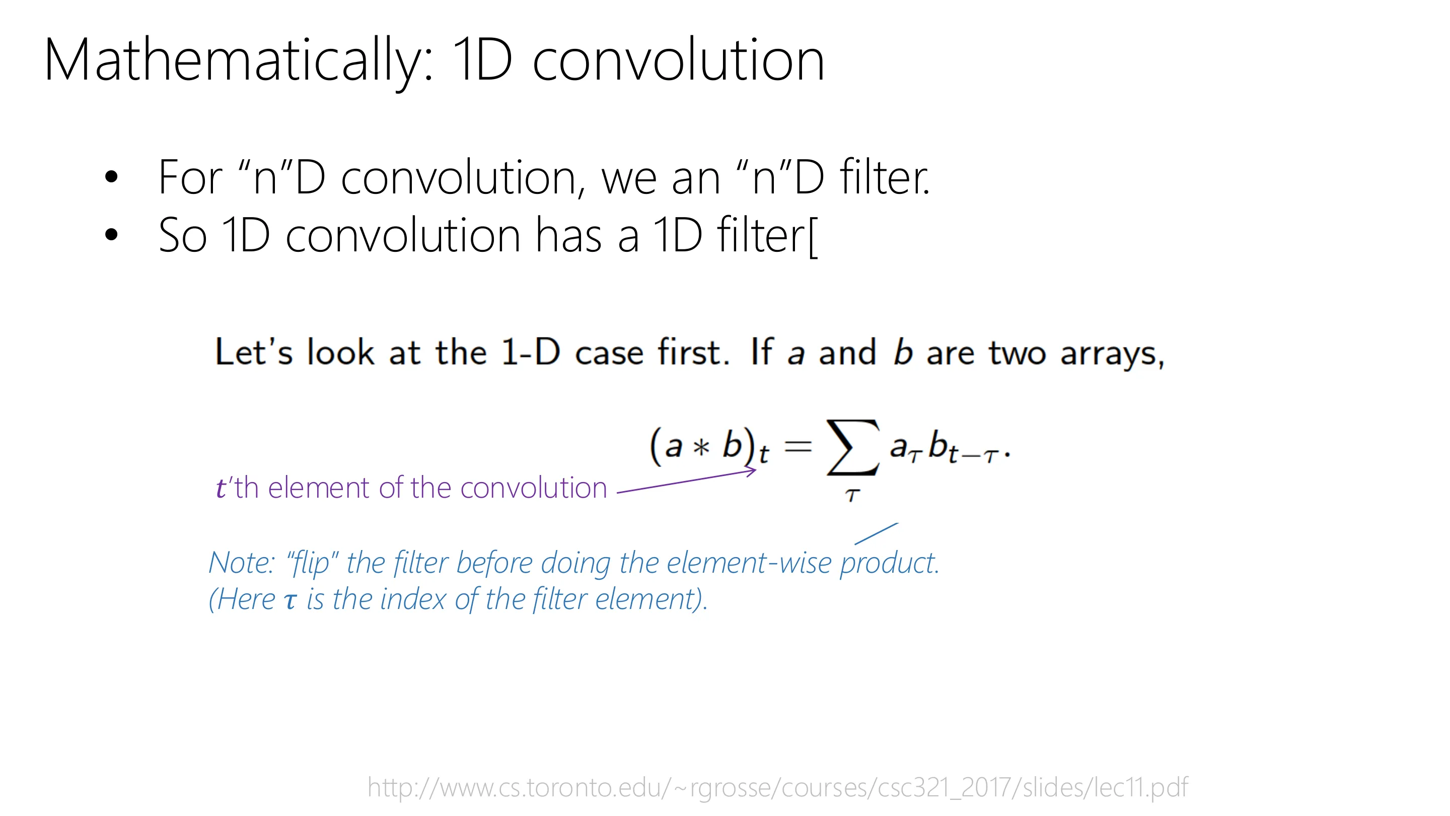 数学上：1D 卷积
