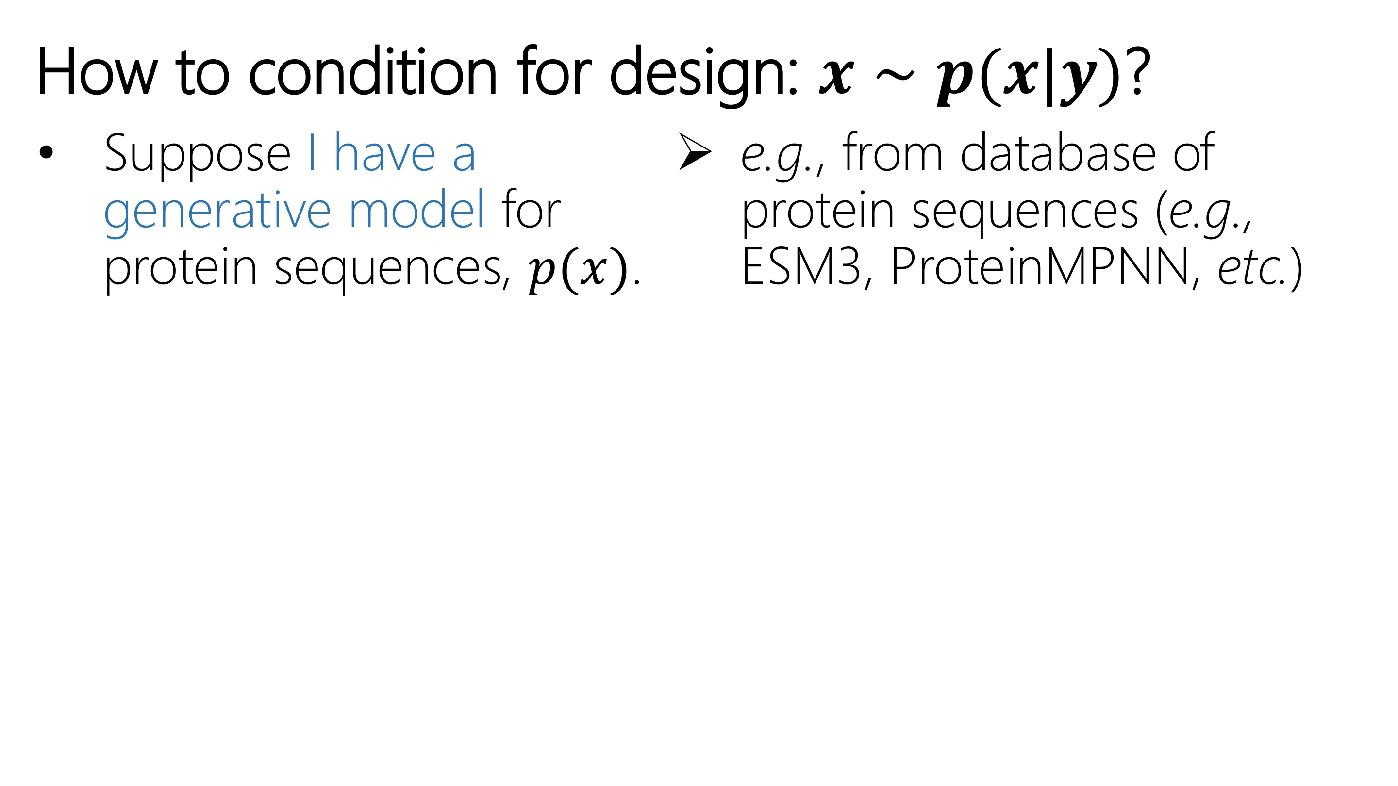 如何为设计设置条件：$x\sim p(x\mid y)$？（一）
