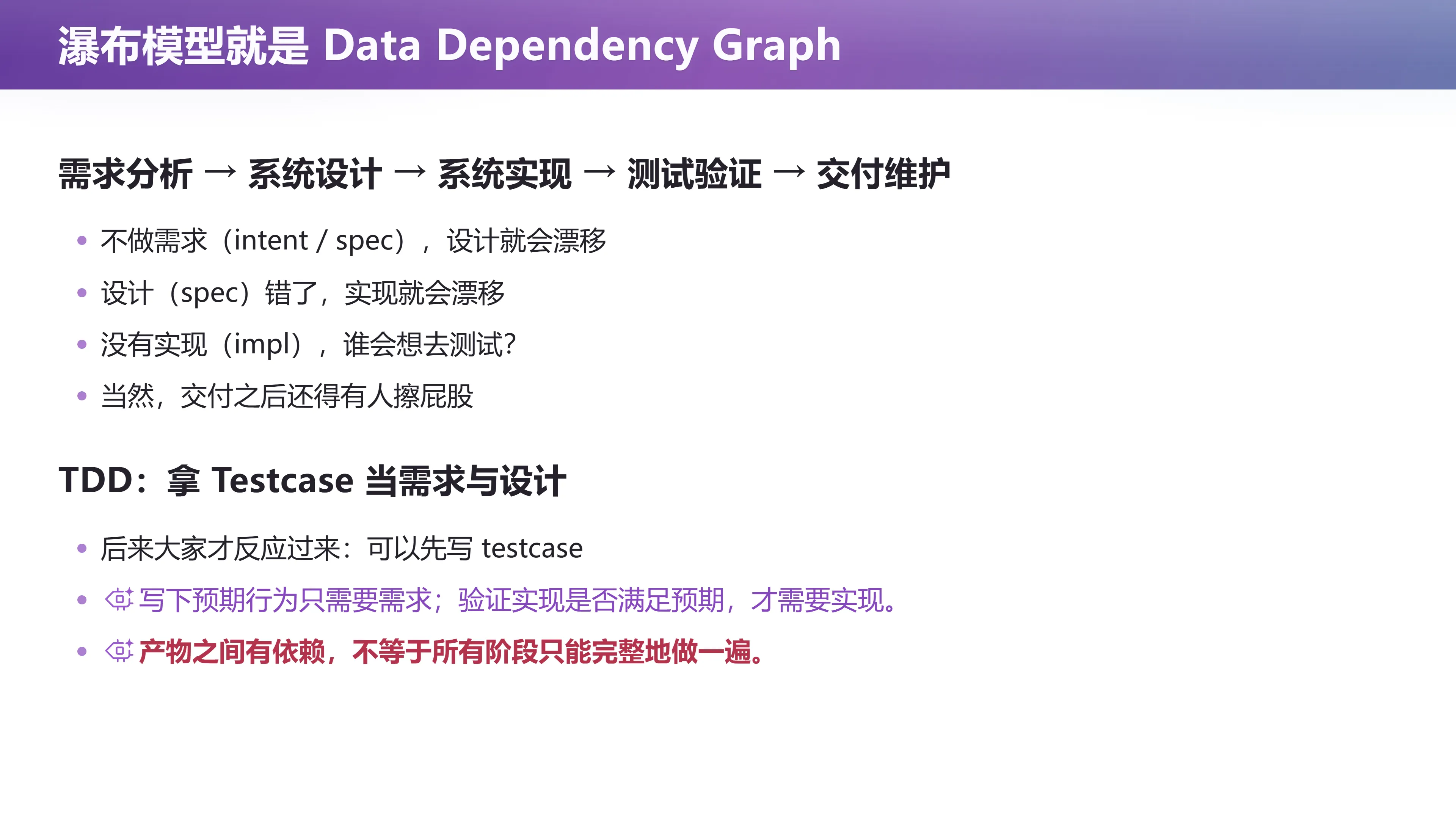 瀑布模型就是 Data Dependency Graph