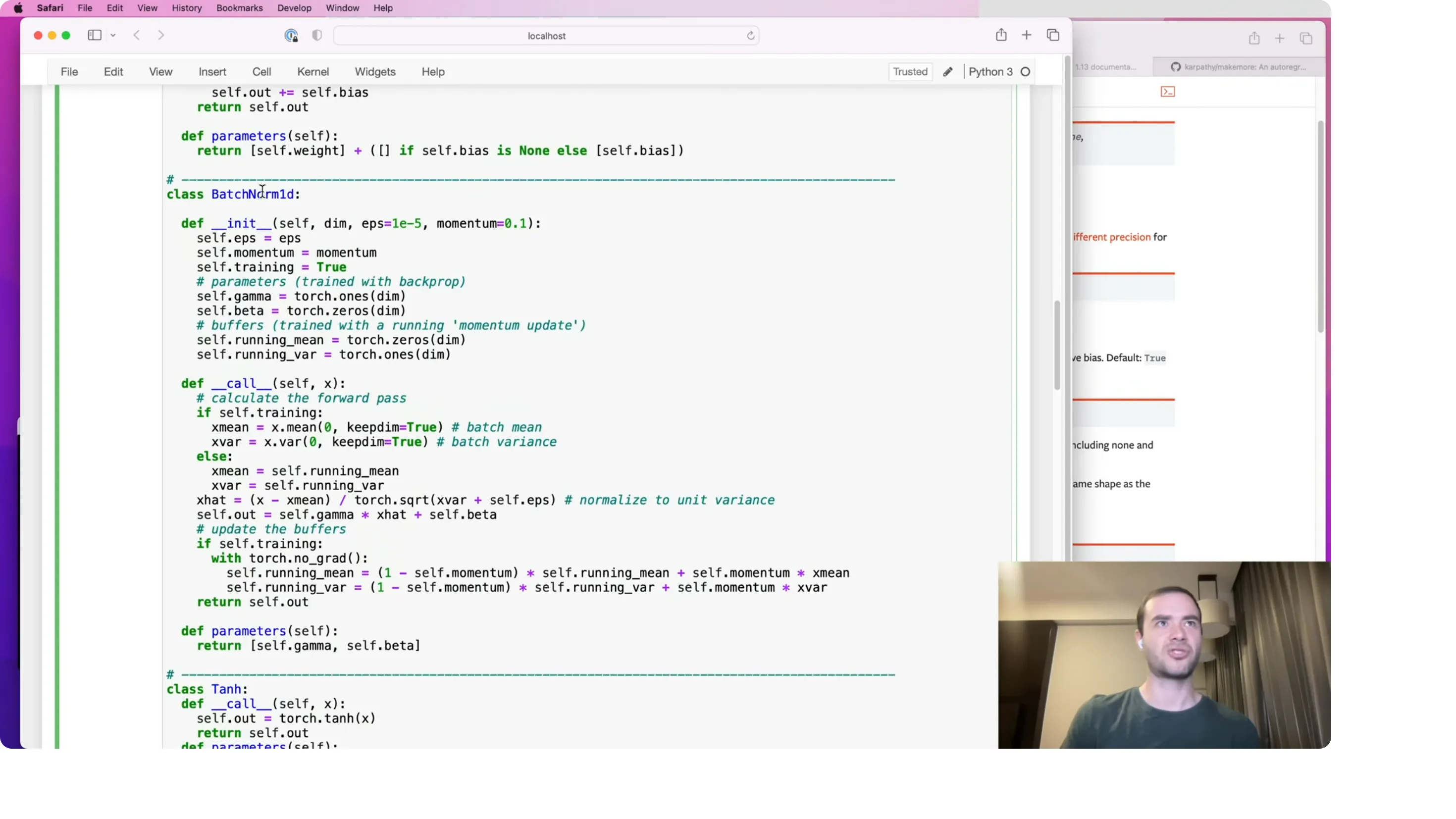 Part 3 留下的层模块：Linear / BatchNorm1d / Tanh，API 刻意对齐 torch.nn