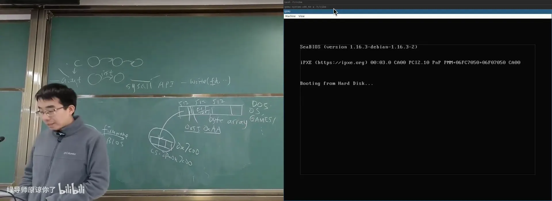 QEMU 启动 EB FE 镜像：CS:EIP = 0x7C00
