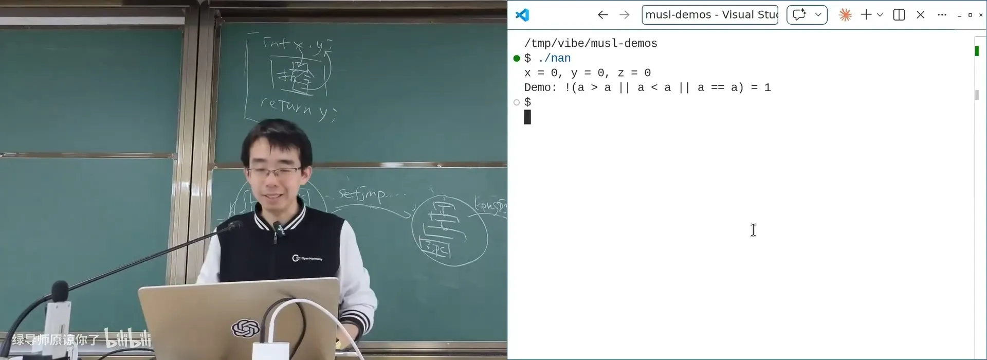 NaN：一个自己不等于自己的数（Demo 输出 `!(a > a || a < a || a == a) = 1`）