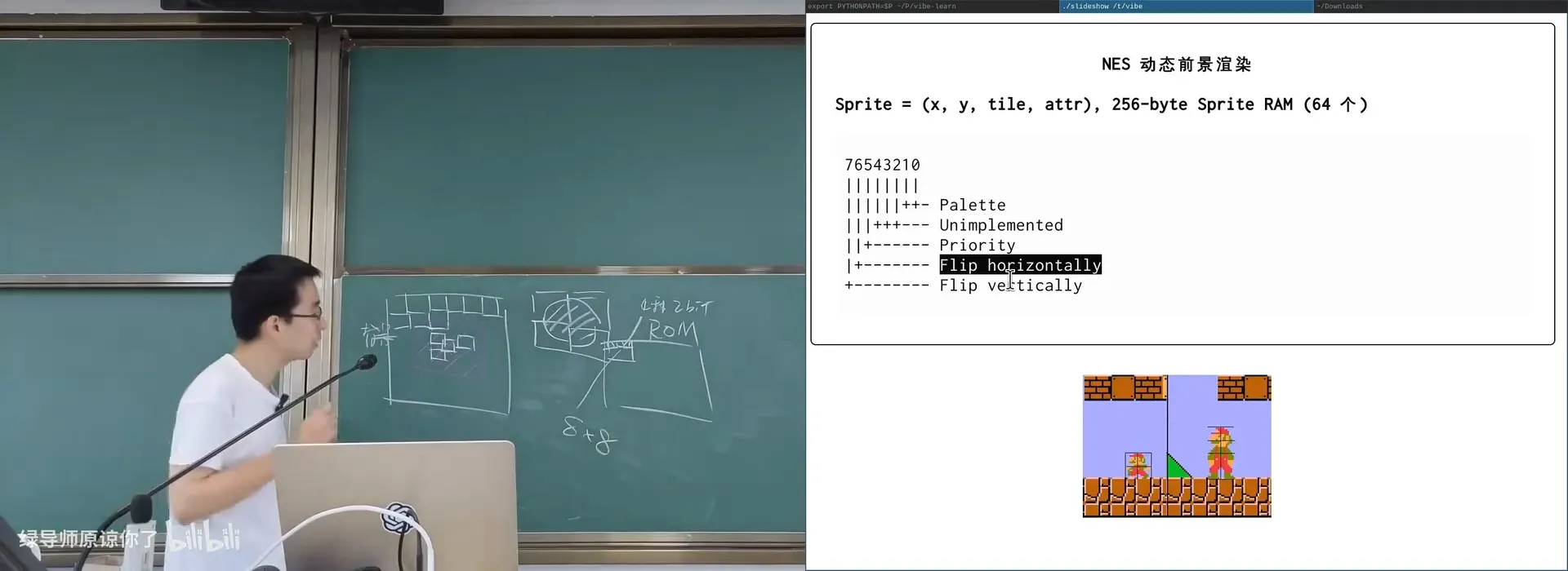 NES Sprite 属性：调色板 / 优先级 / 水平垂直翻转
