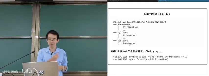 用目录树实现教务系统：每个实体一个文件，用符号链接做引用