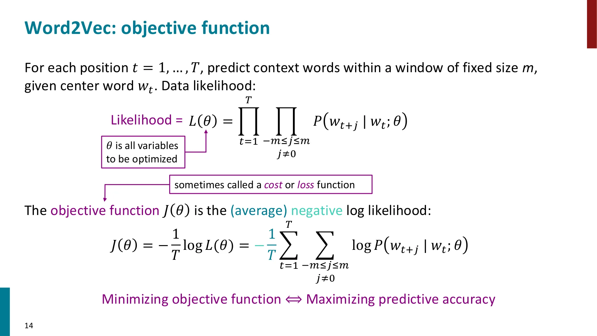 Word2vec 的目标函数