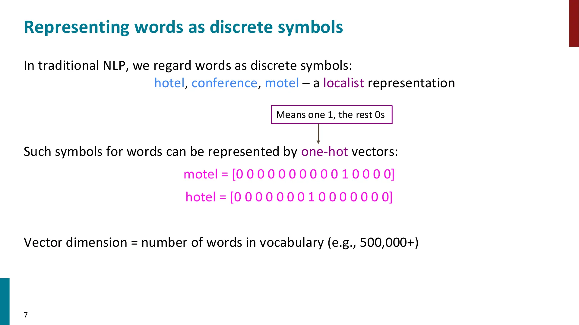 第 7 页幻灯片 · Representing words as discrete symbols