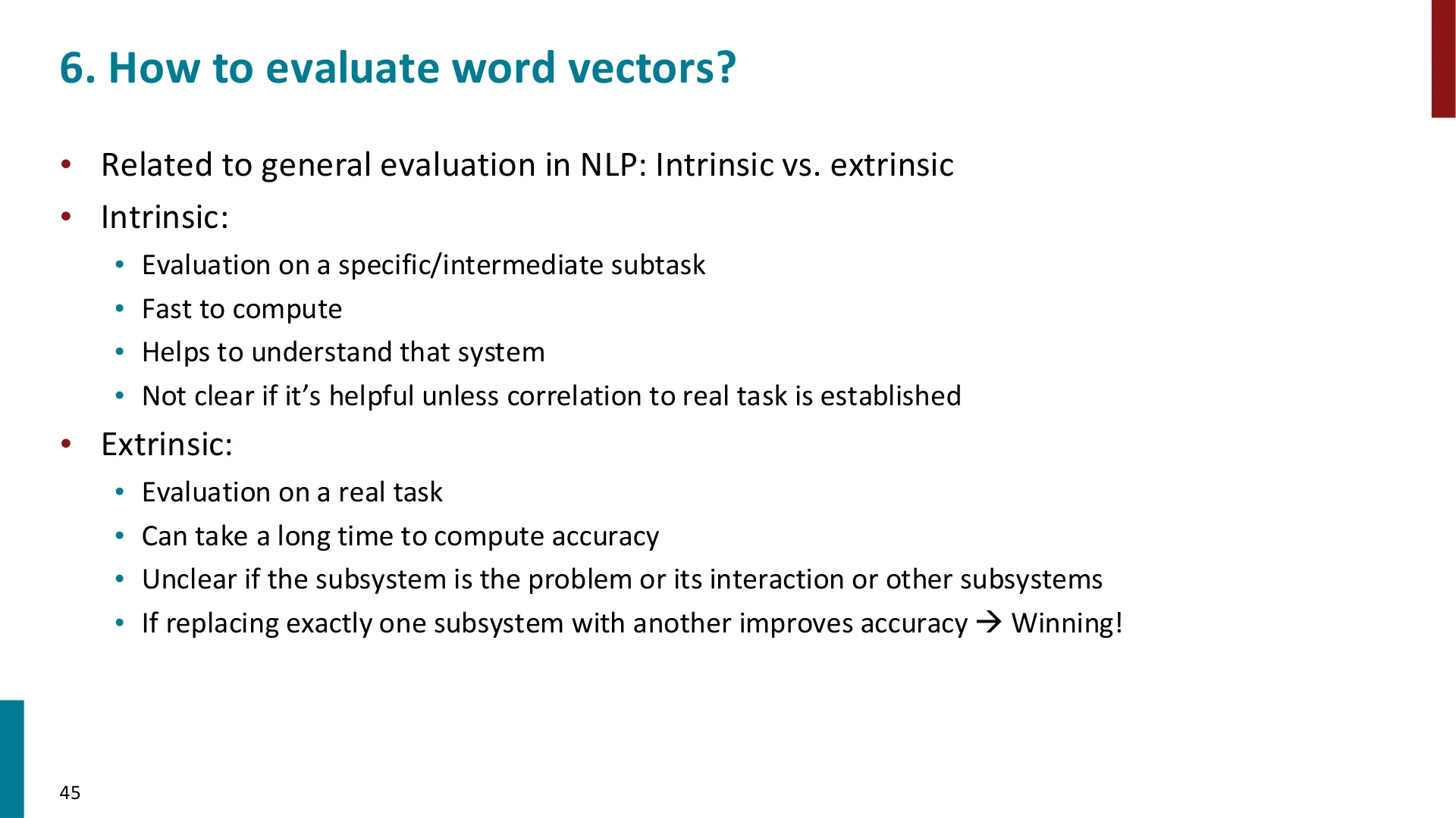 第 38 页幻灯片 · 6. How to evaluate word vectors?