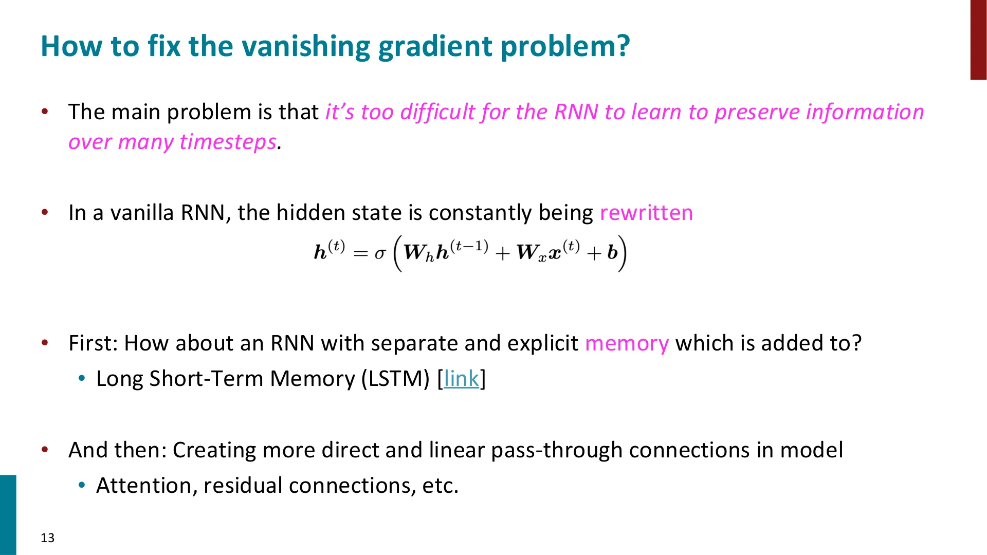 第 13 页幻灯片 · How to fix the vanishing gradient problem?