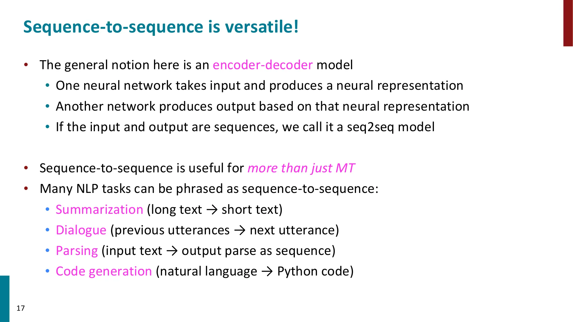 第 17 页幻灯片 · Sequence-to-sequence is versatile!