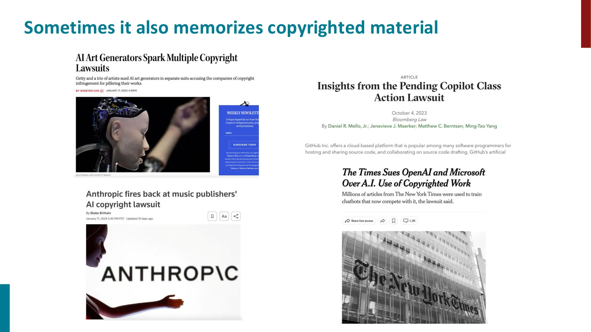 第 55 页幻灯片 · Sometimes it also memorizes copyrighted material
