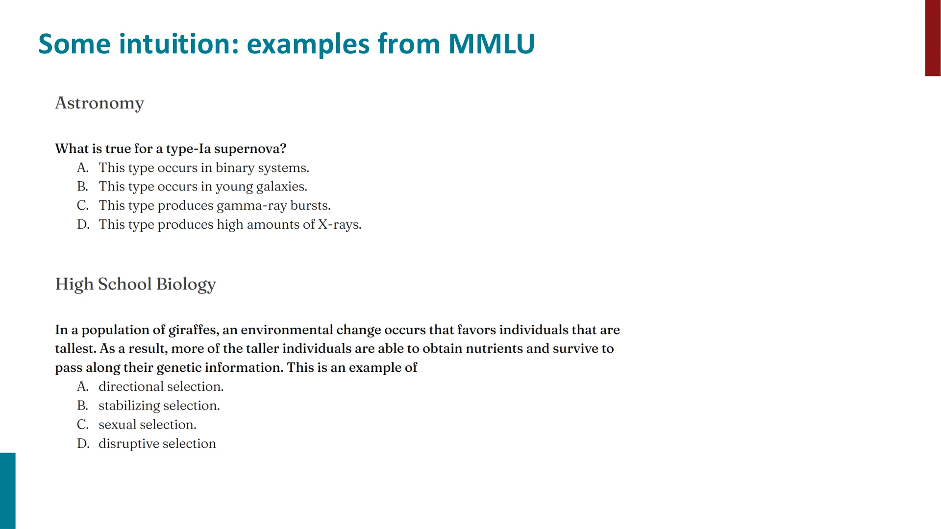 MMLU 的题目示例