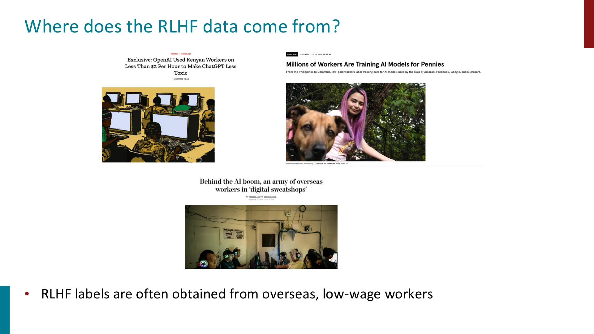 第 9 页幻灯片 · Where does the RLHF data come from?