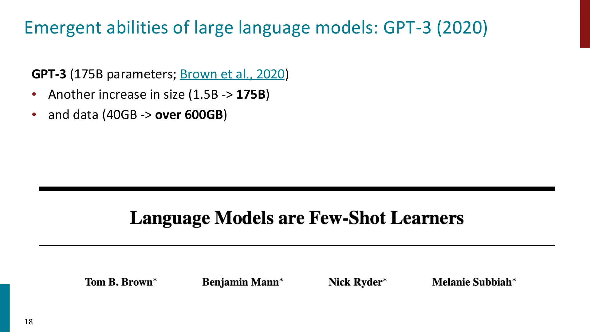 第 17 页幻灯片 · Emergent abilities of large language models: GPT-3 (2020)