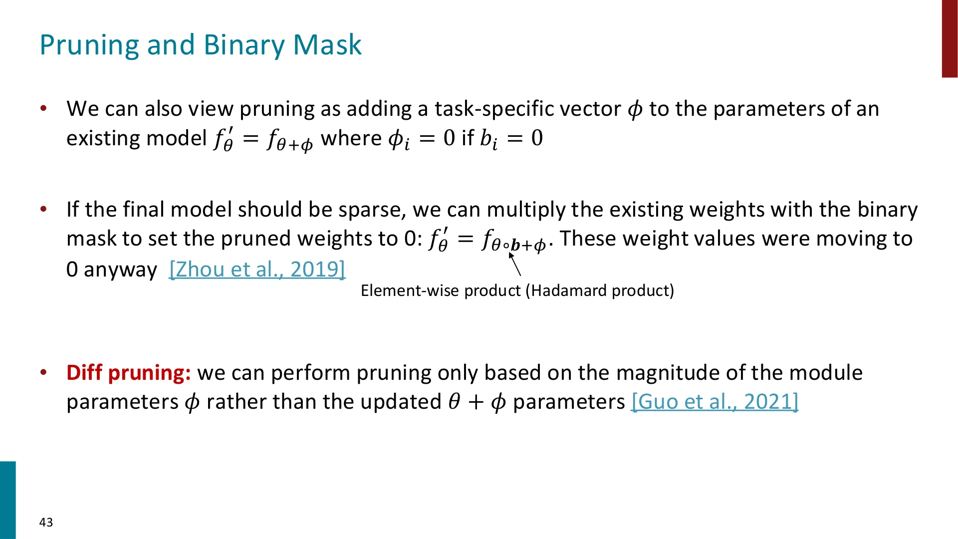 第 42 页幻灯片 · Pruning and Binary Mask