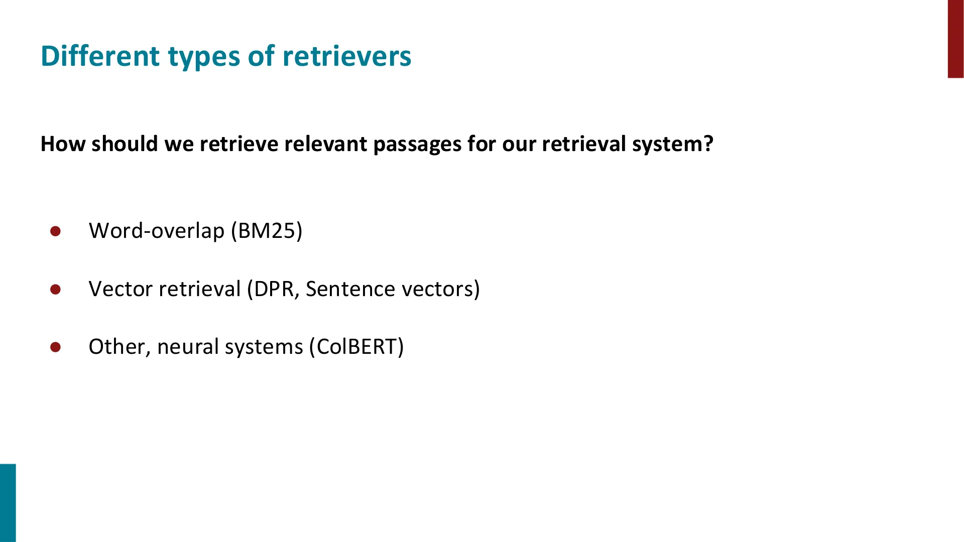 第 17 页幻灯片 · Different types of retrievers