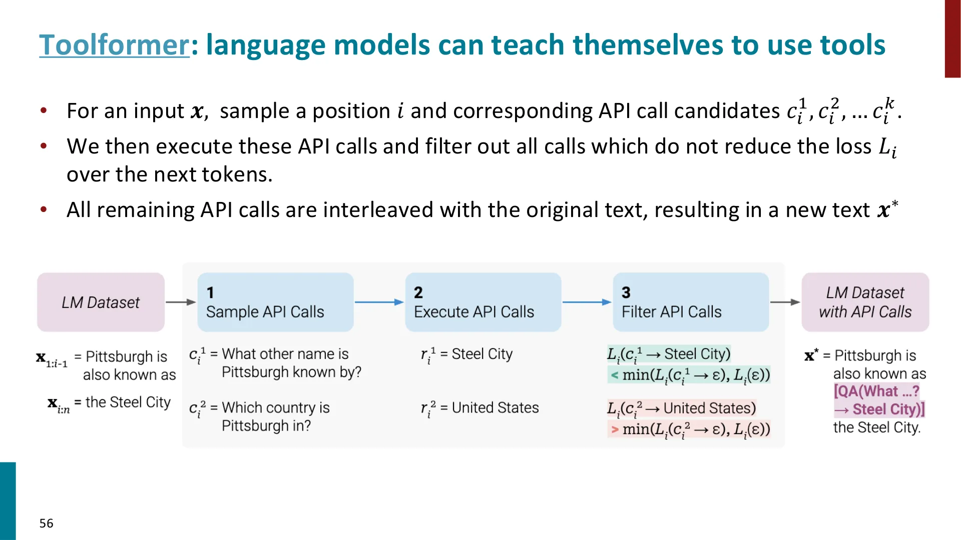第 56 页幻灯片 · Toolformer: language models can teach themselves to use tools