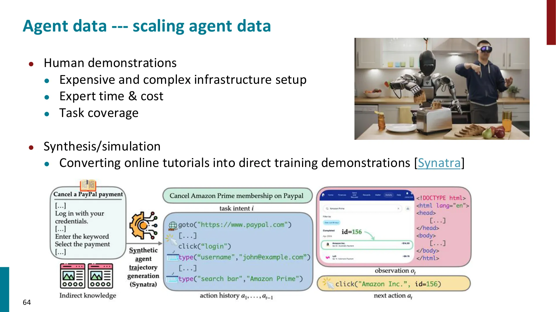 第 64 页幻灯片 · Agent data --- scaling agent data