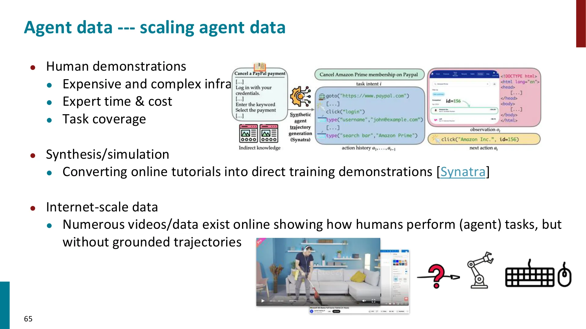 第 65 页幻灯片 · Agent data --- scaling agent data