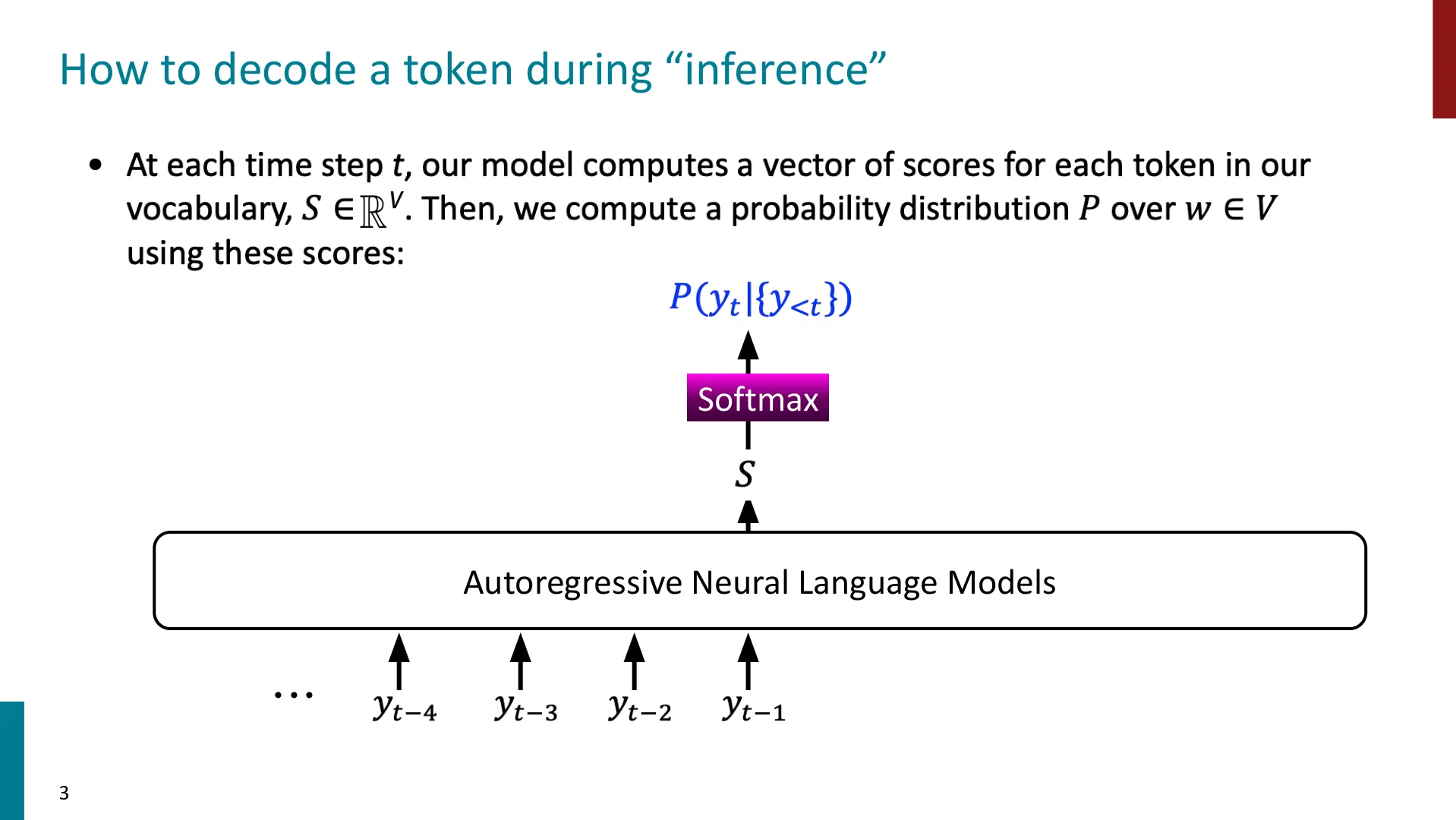 第 3 页幻灯片 · How to decode a token during “inference”