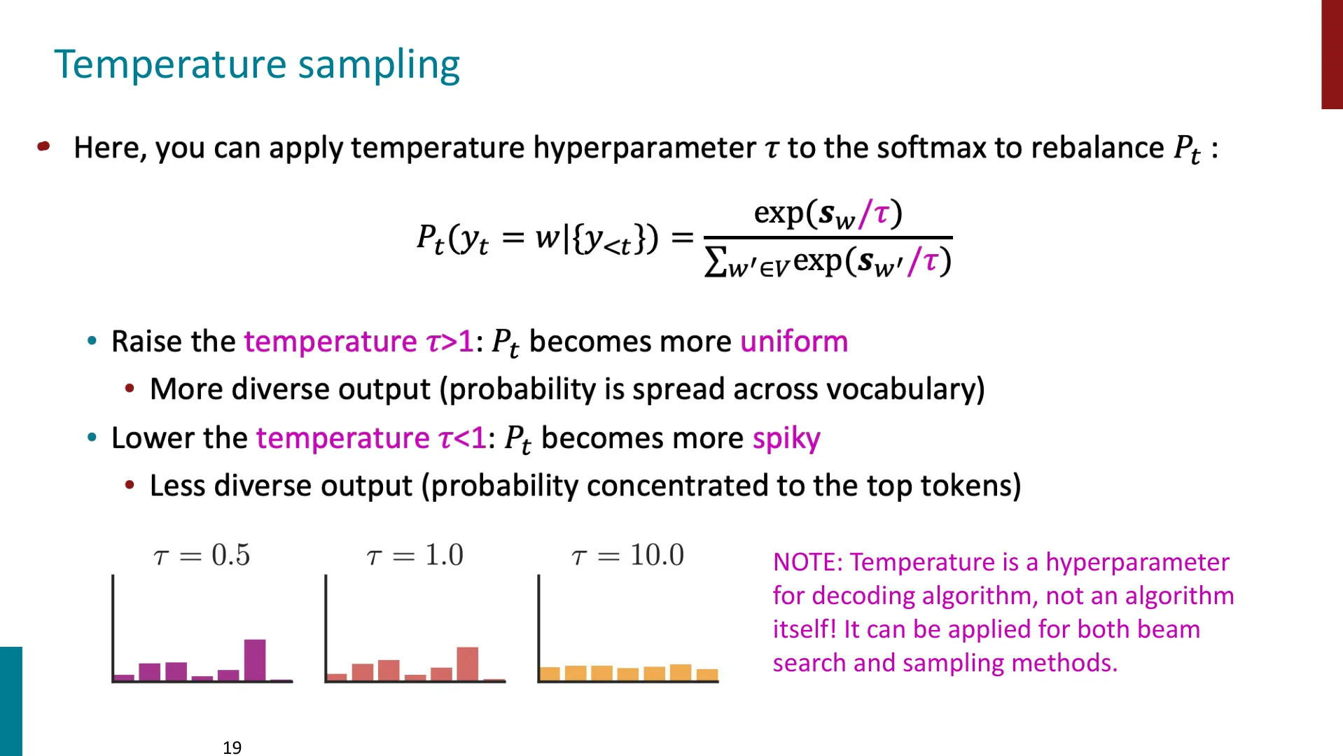 第 19 页幻灯片 · Temperature sampling