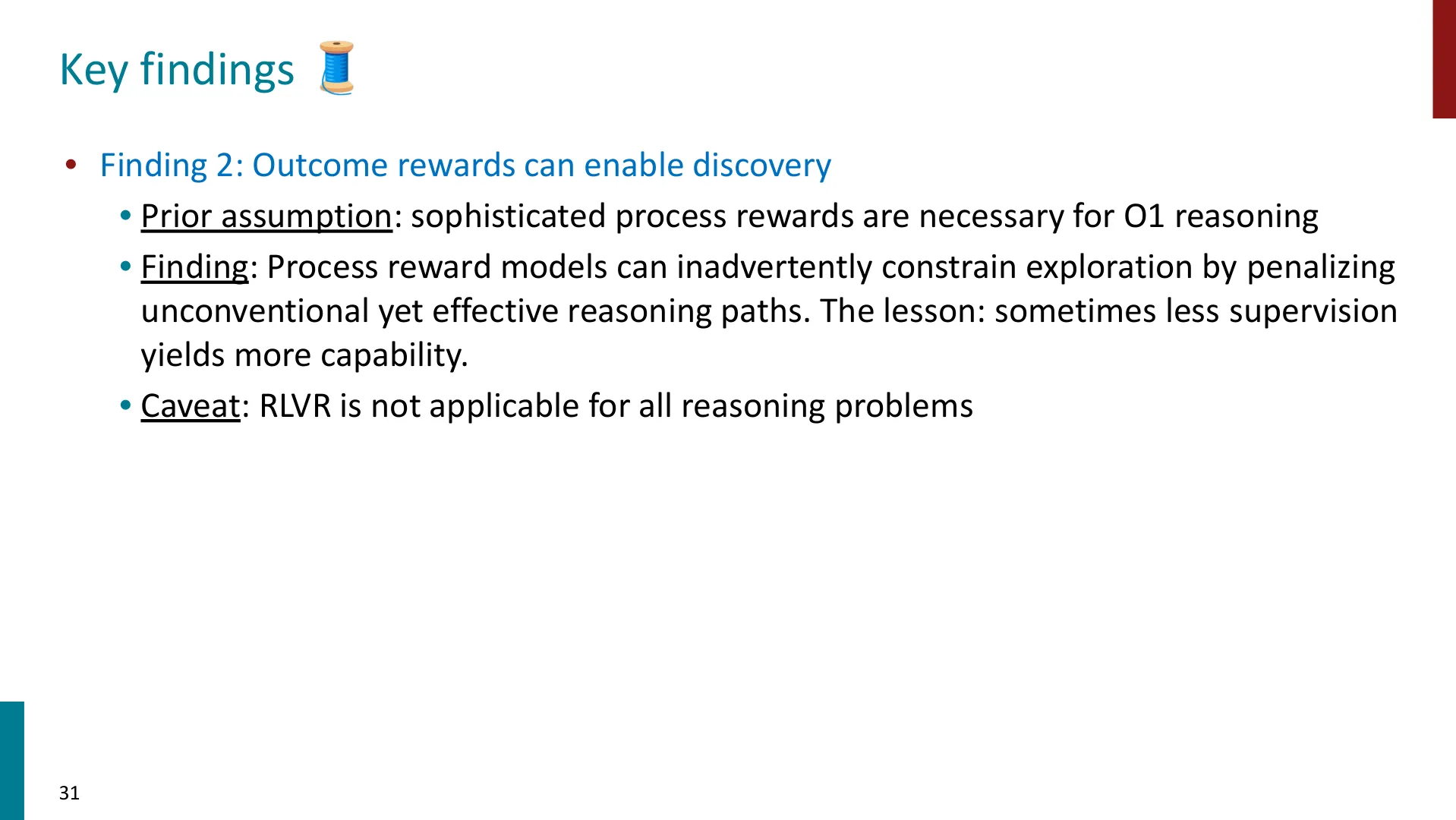 第 31 页幻灯片 · Key findings 🧵