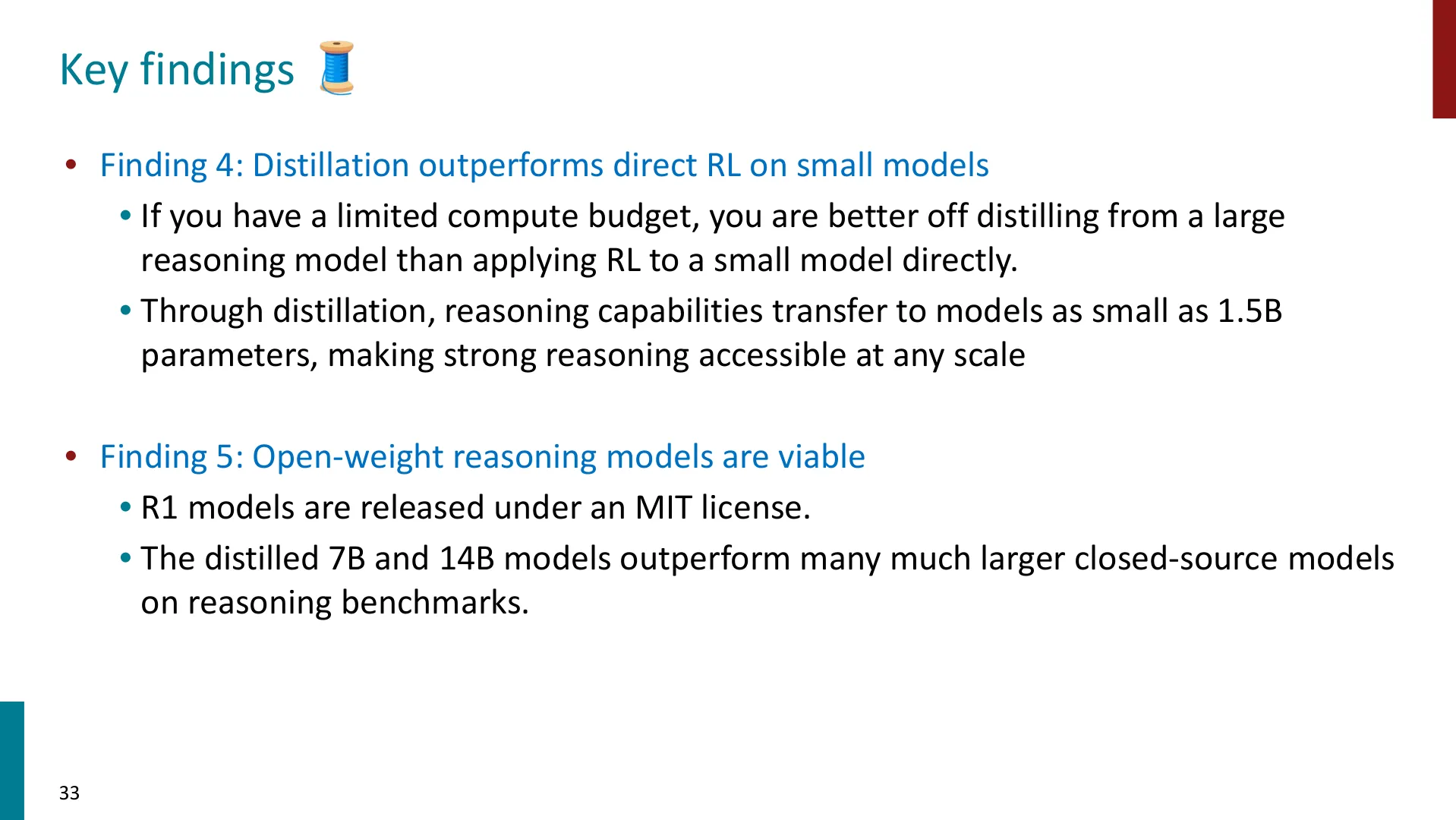 第 33 页幻灯片 · Key findings 🧵