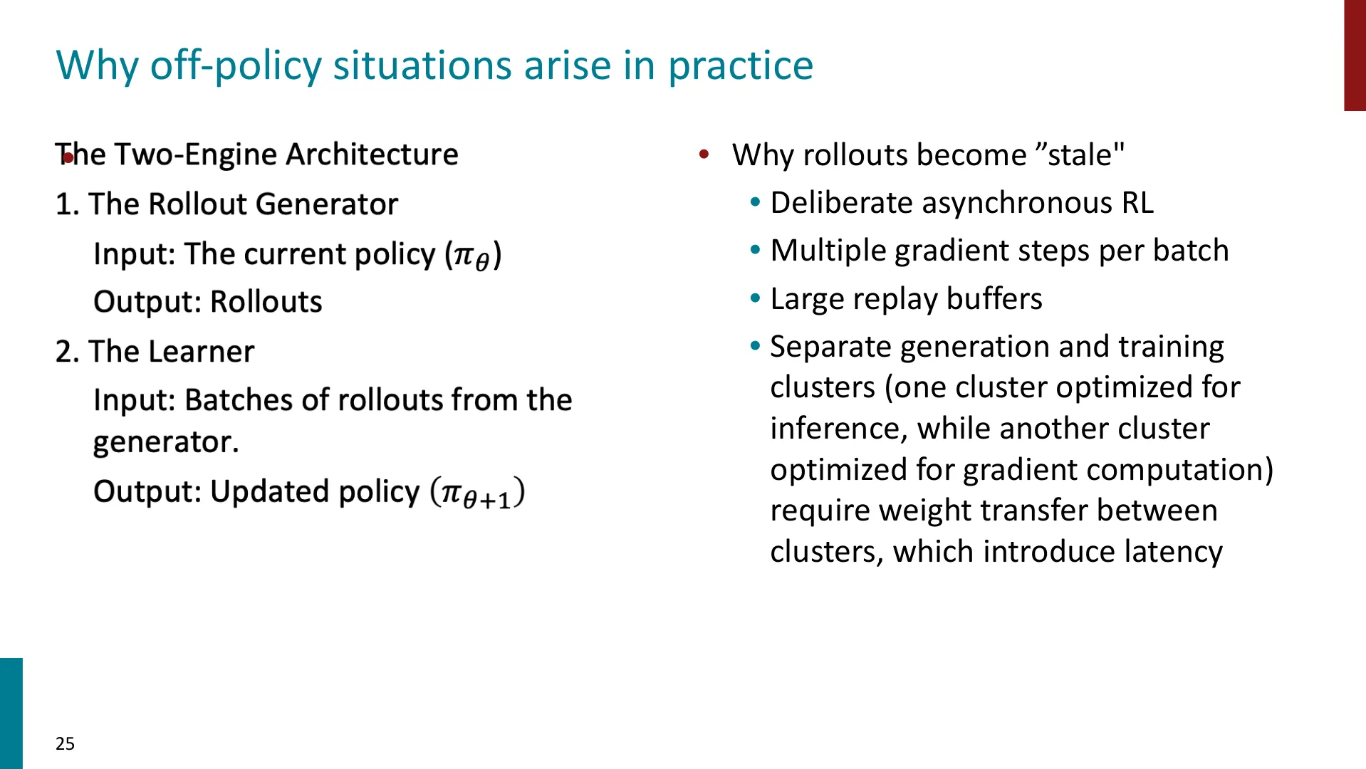 第 25 页幻灯片 · Why off-policy situations arise in practice