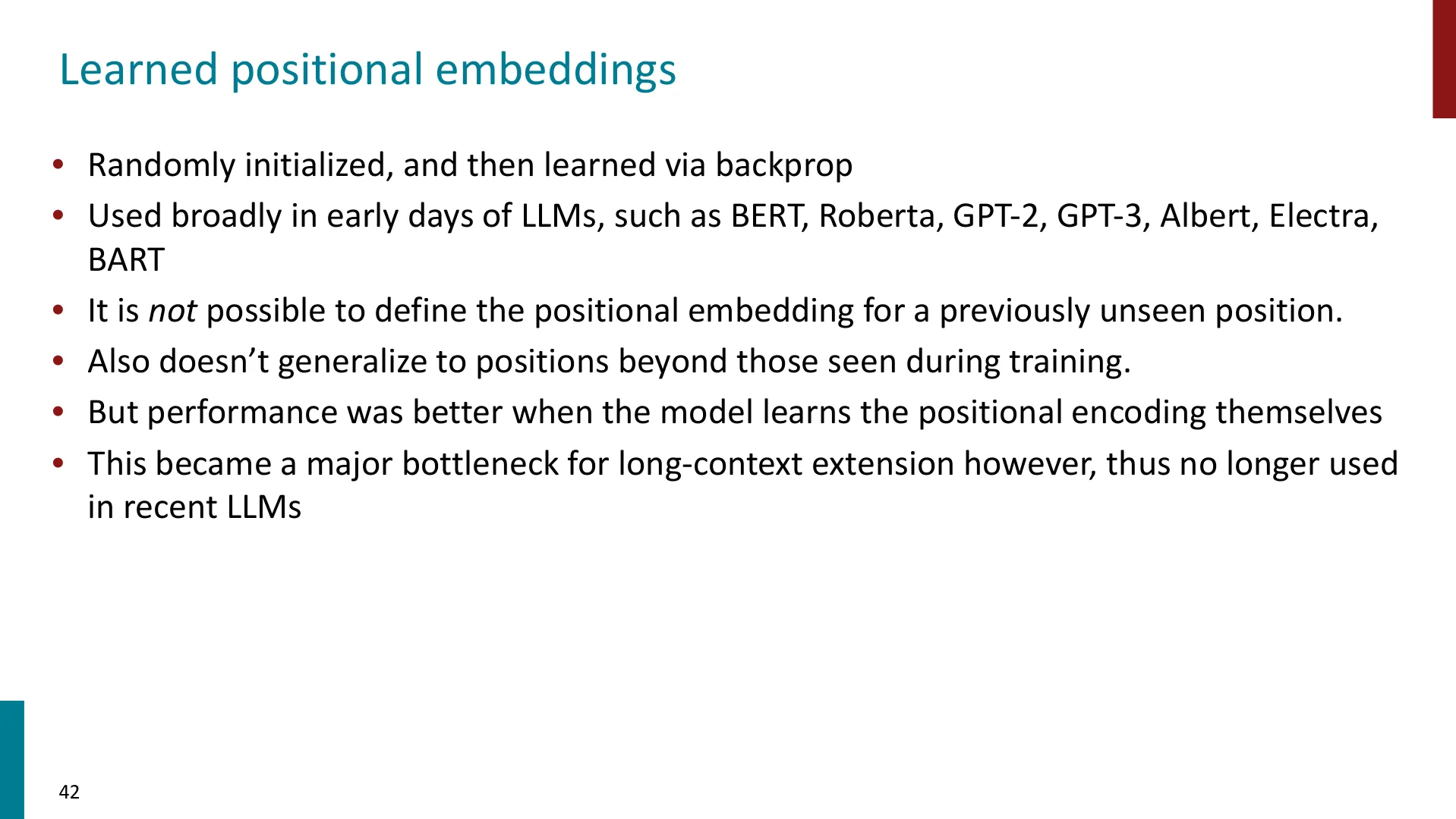 第 42 页幻灯片 · Learned positional embeddings
