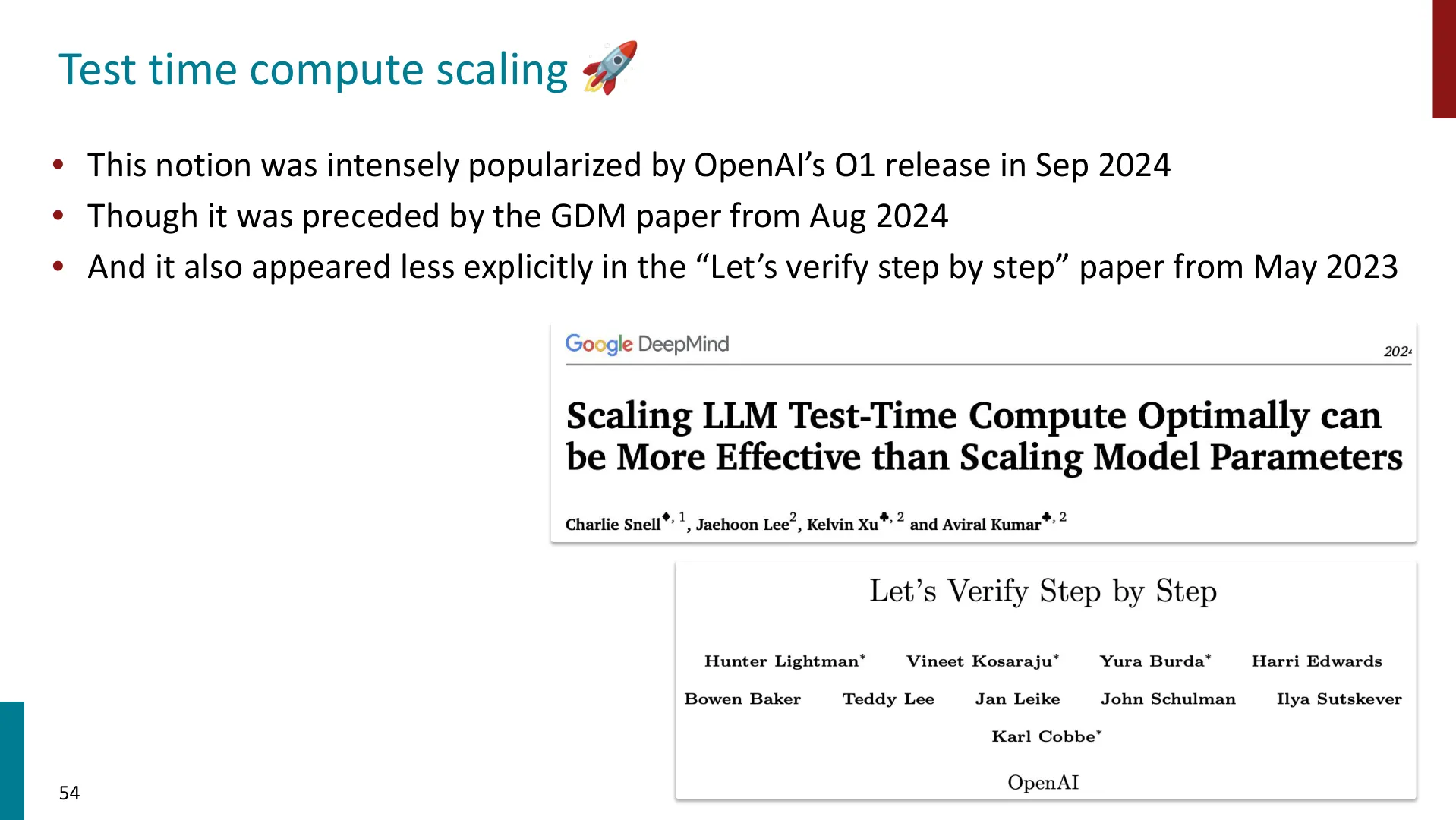 第 54 页幻灯片 · Test time compute scaling 🚀