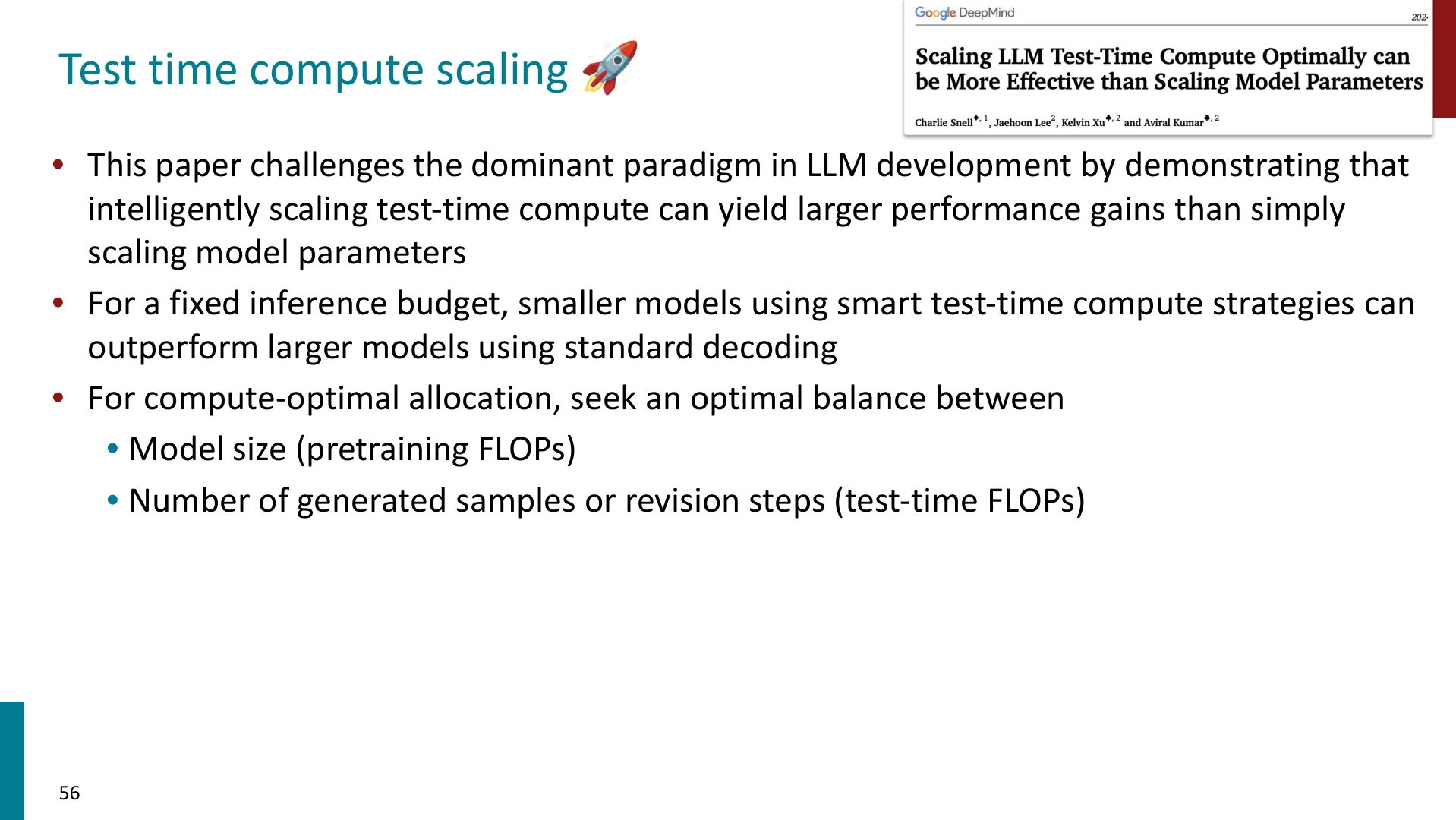 第 56 页幻灯片 · Test time compute scaling 🚀