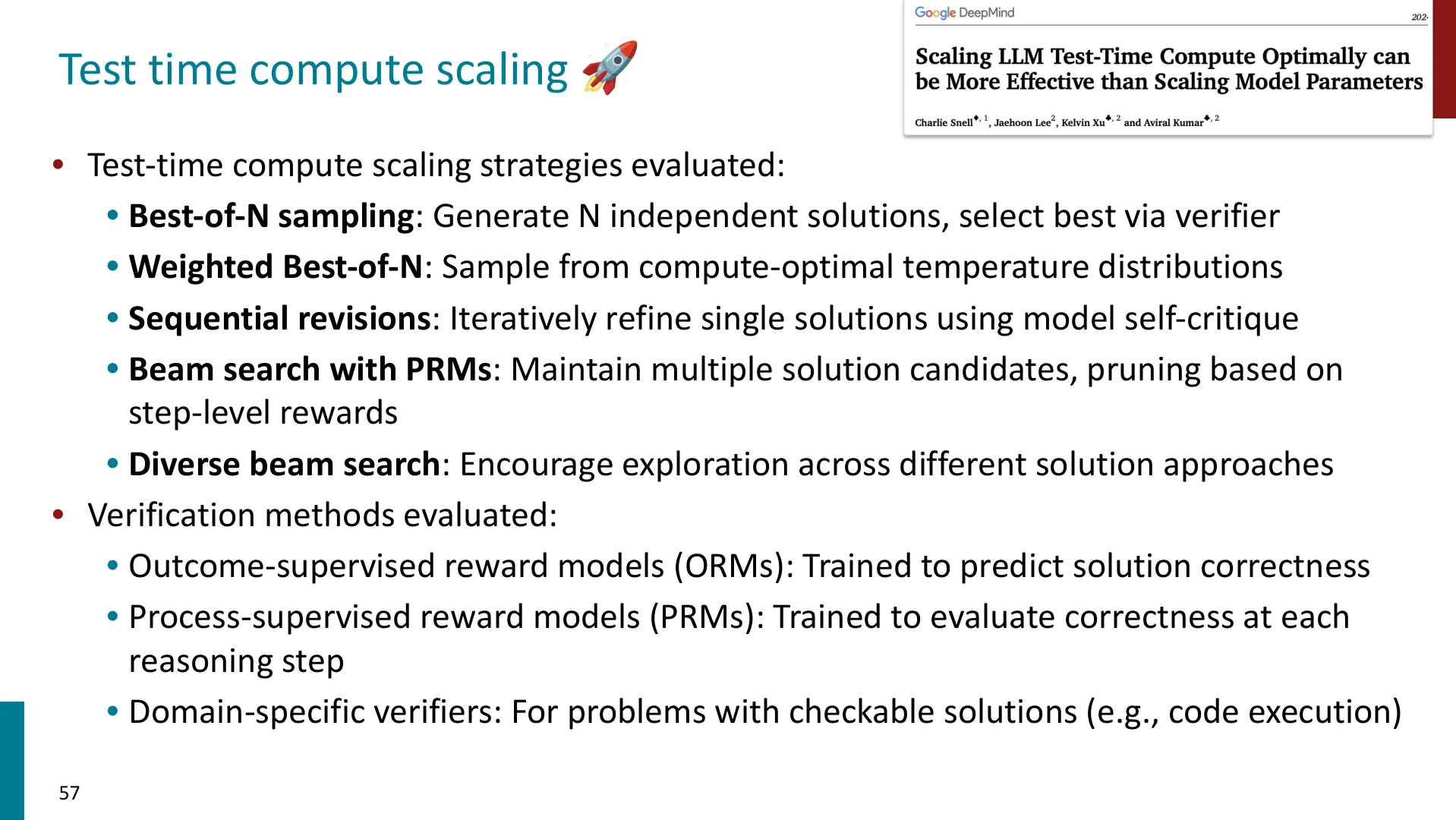 第 57 页幻灯片 · Test time compute scaling 🚀