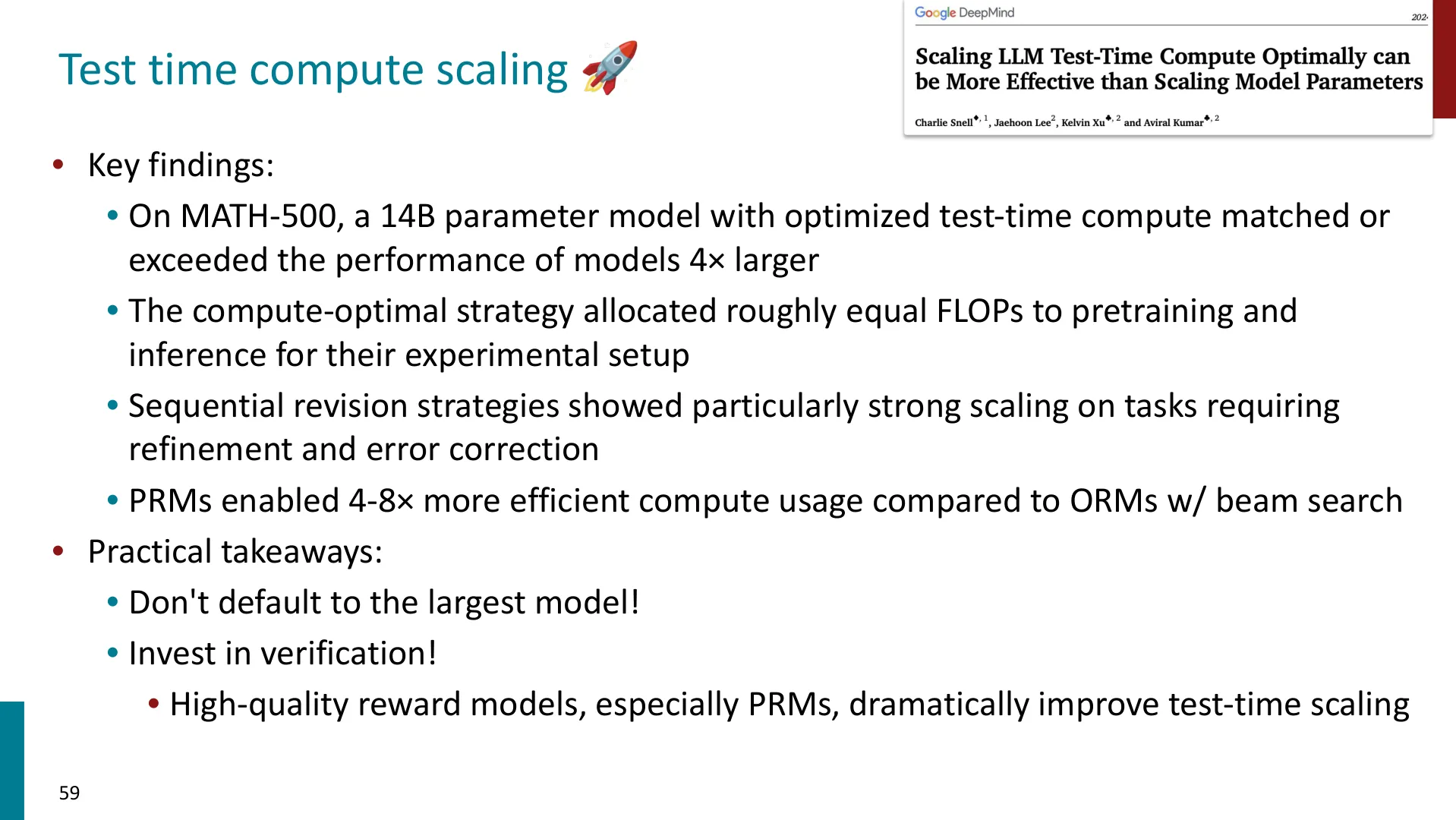 第 59 页幻灯片 · Test time compute scaling 🚀