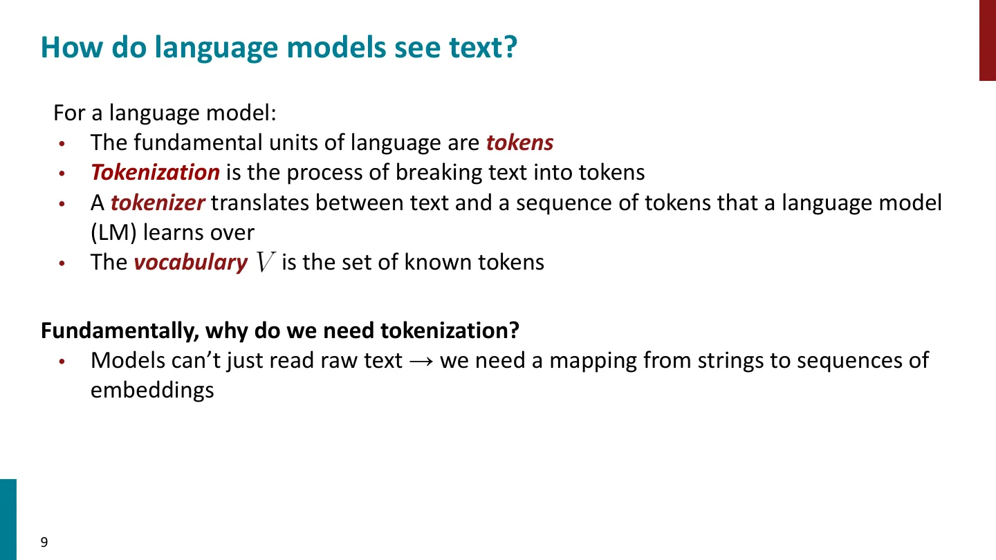 第 9 页幻灯片 · How do language models see text?