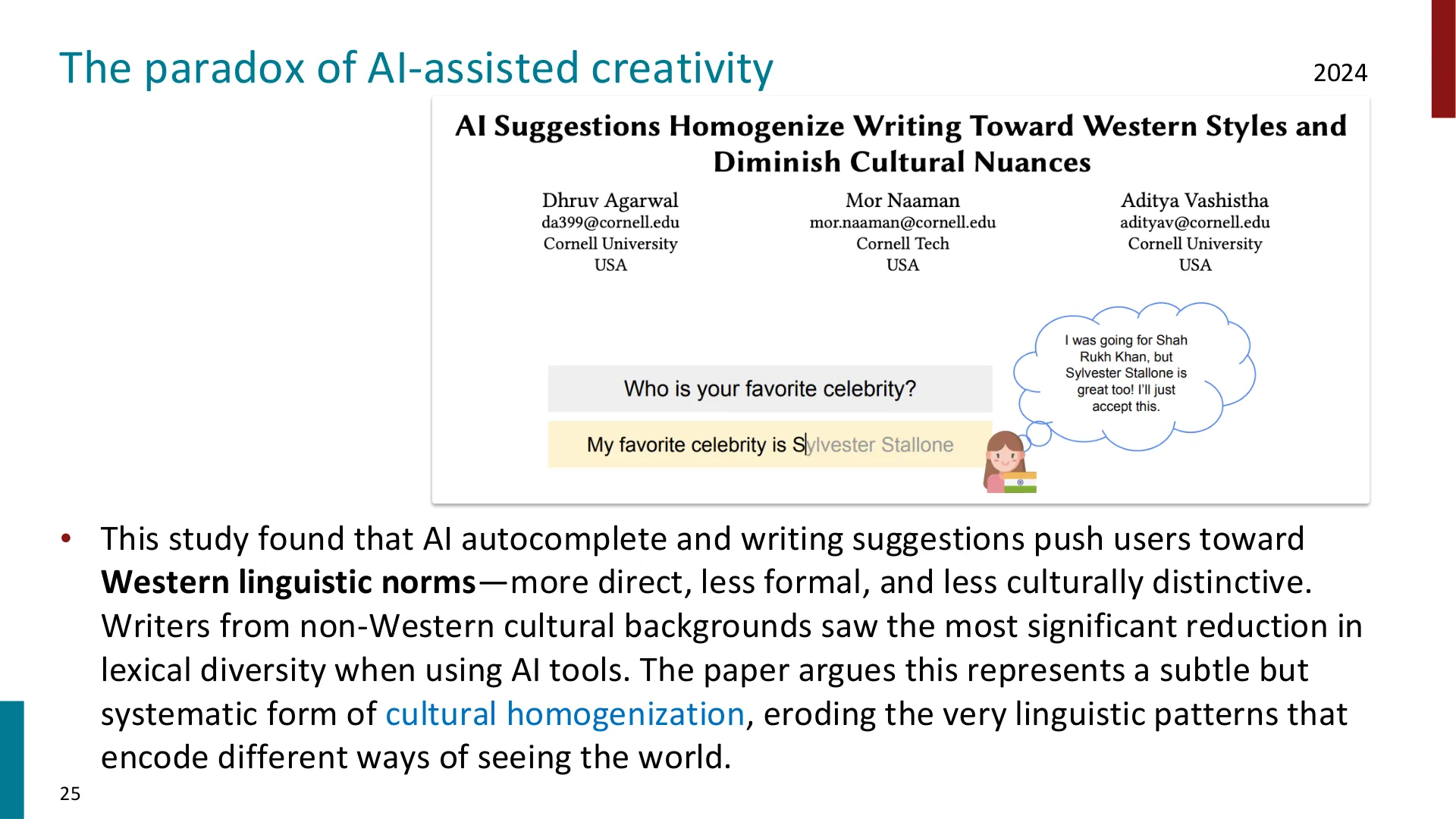 第 25 页幻灯片 · The paradox of AI-assisted creativity
