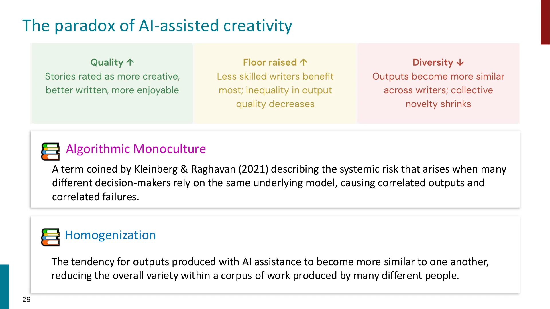 第 29 页幻灯片 · The paradox of AI-assisted creativity