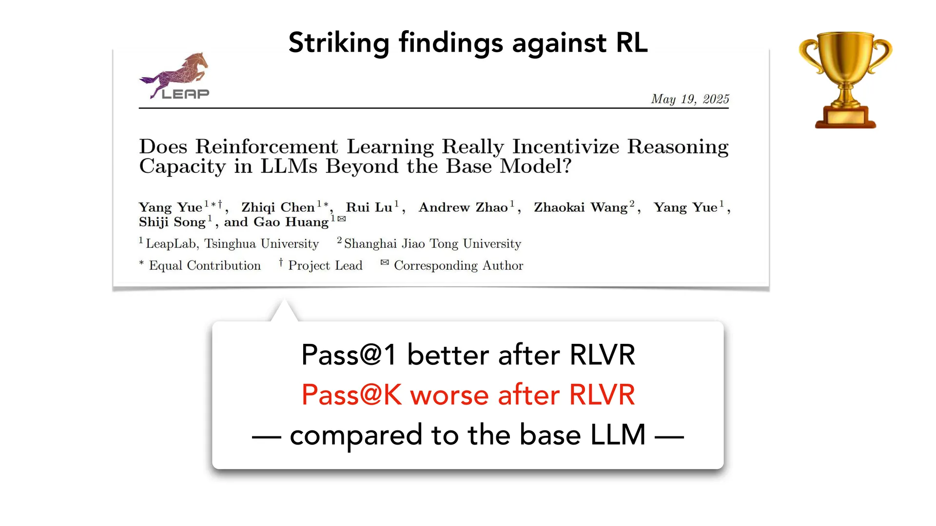 第 17 页幻灯片 · Striking findings against RL