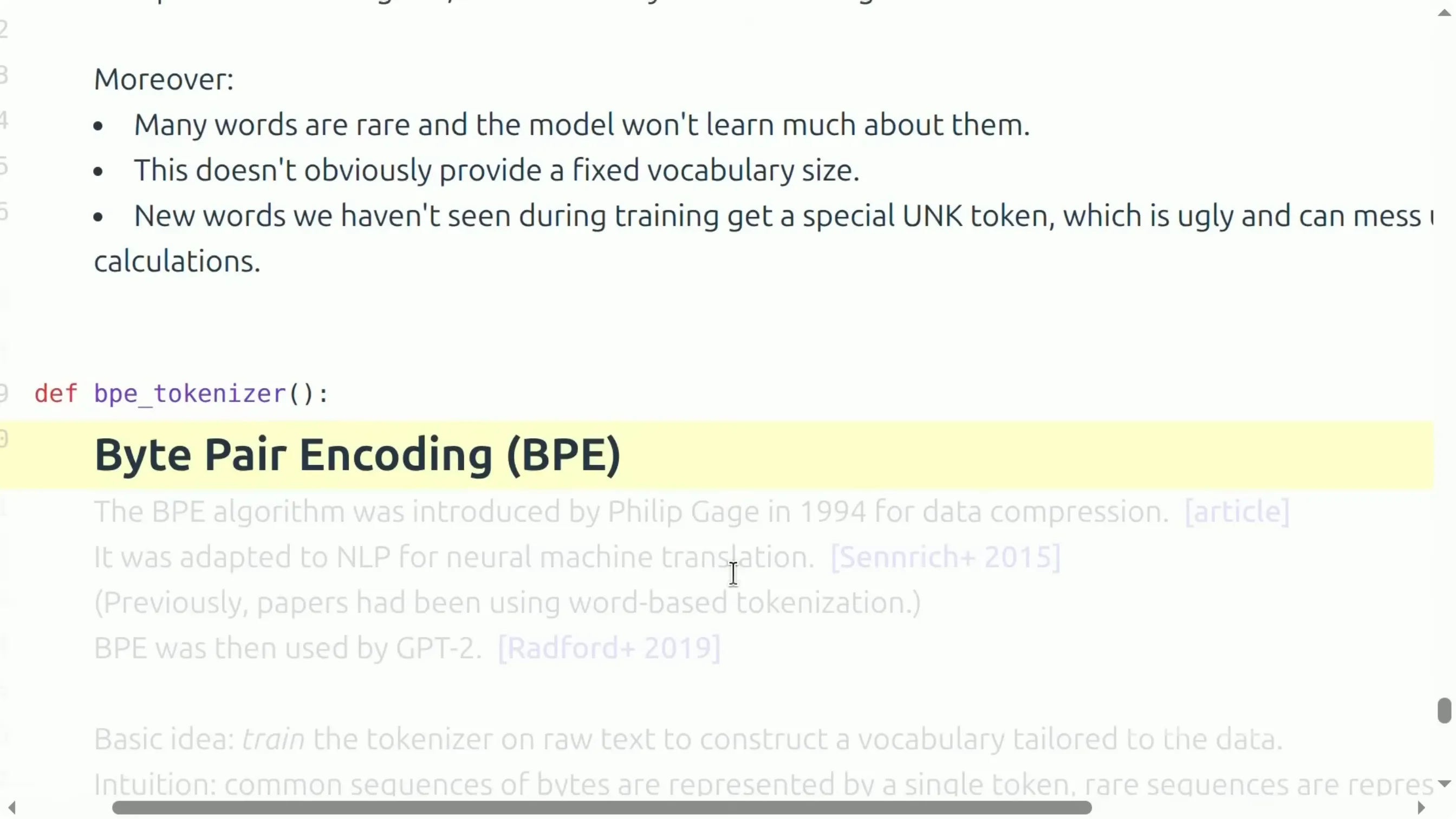 BPE：常见序列用单 token，罕见序列拆成多 token