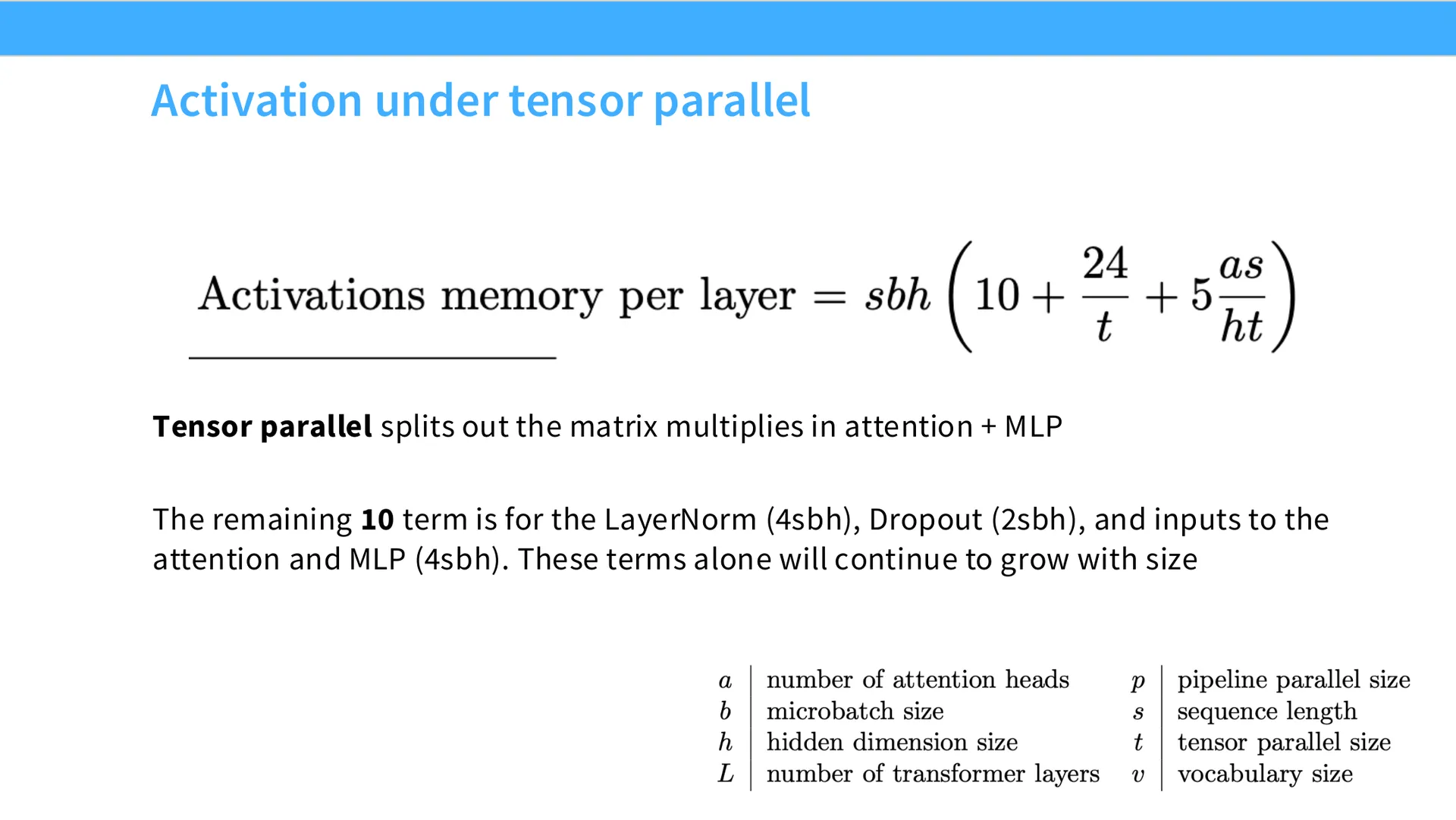 第 47 页幻灯片 · Activation under tensor parallel