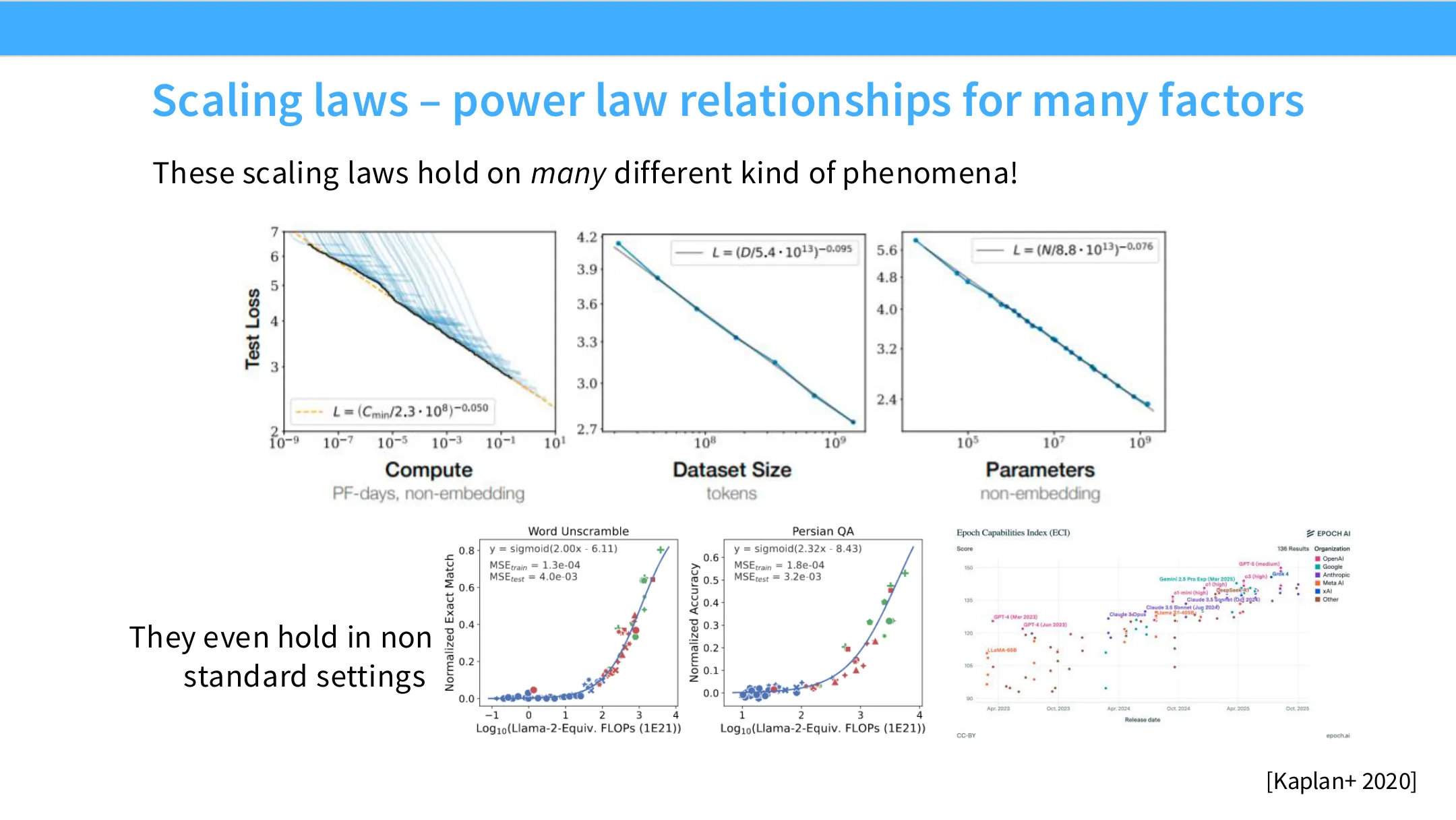 Scaling law：对多种因素的幂律关系
