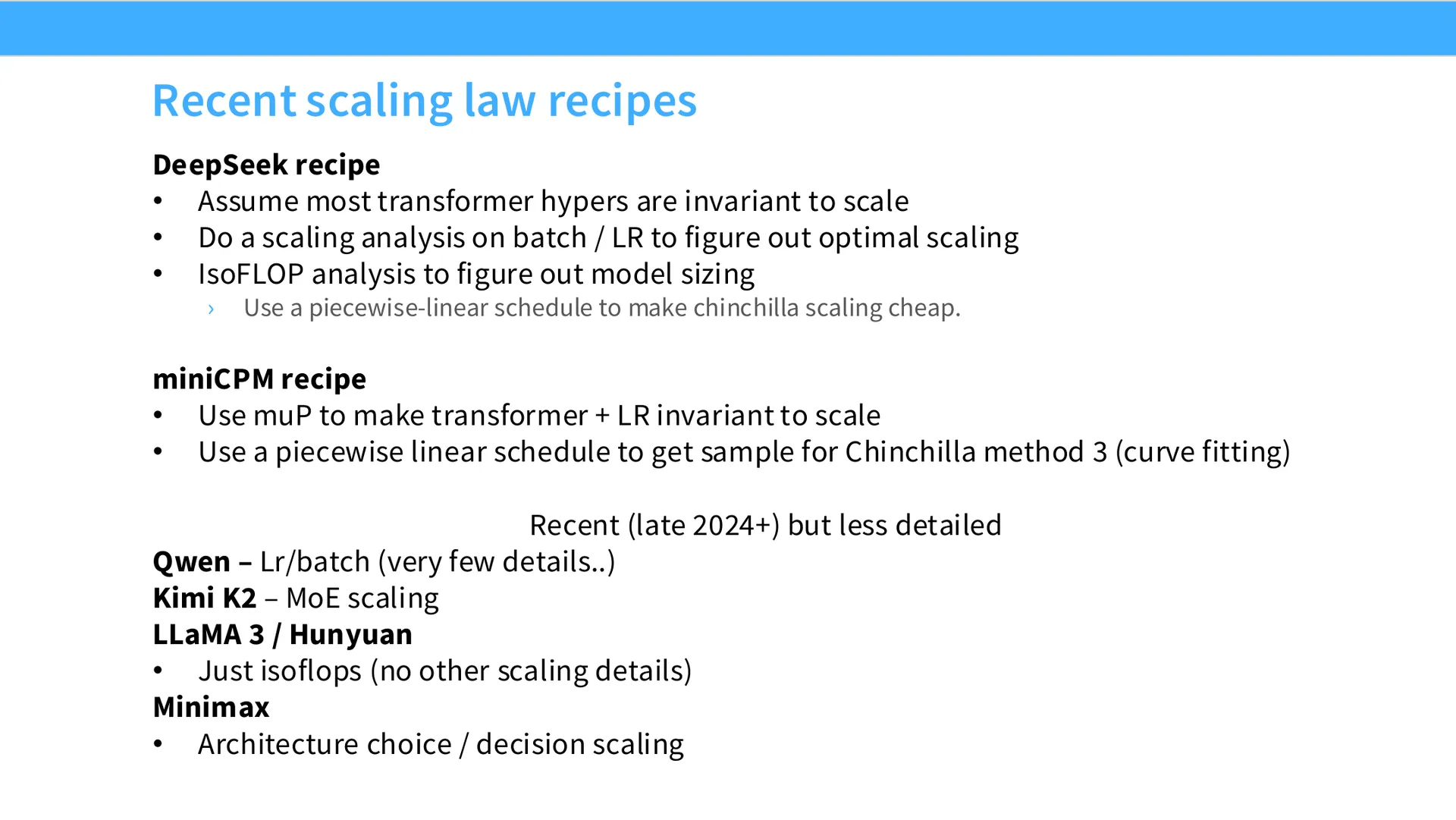 第 30 页幻灯片 · Recent scaling law recipes