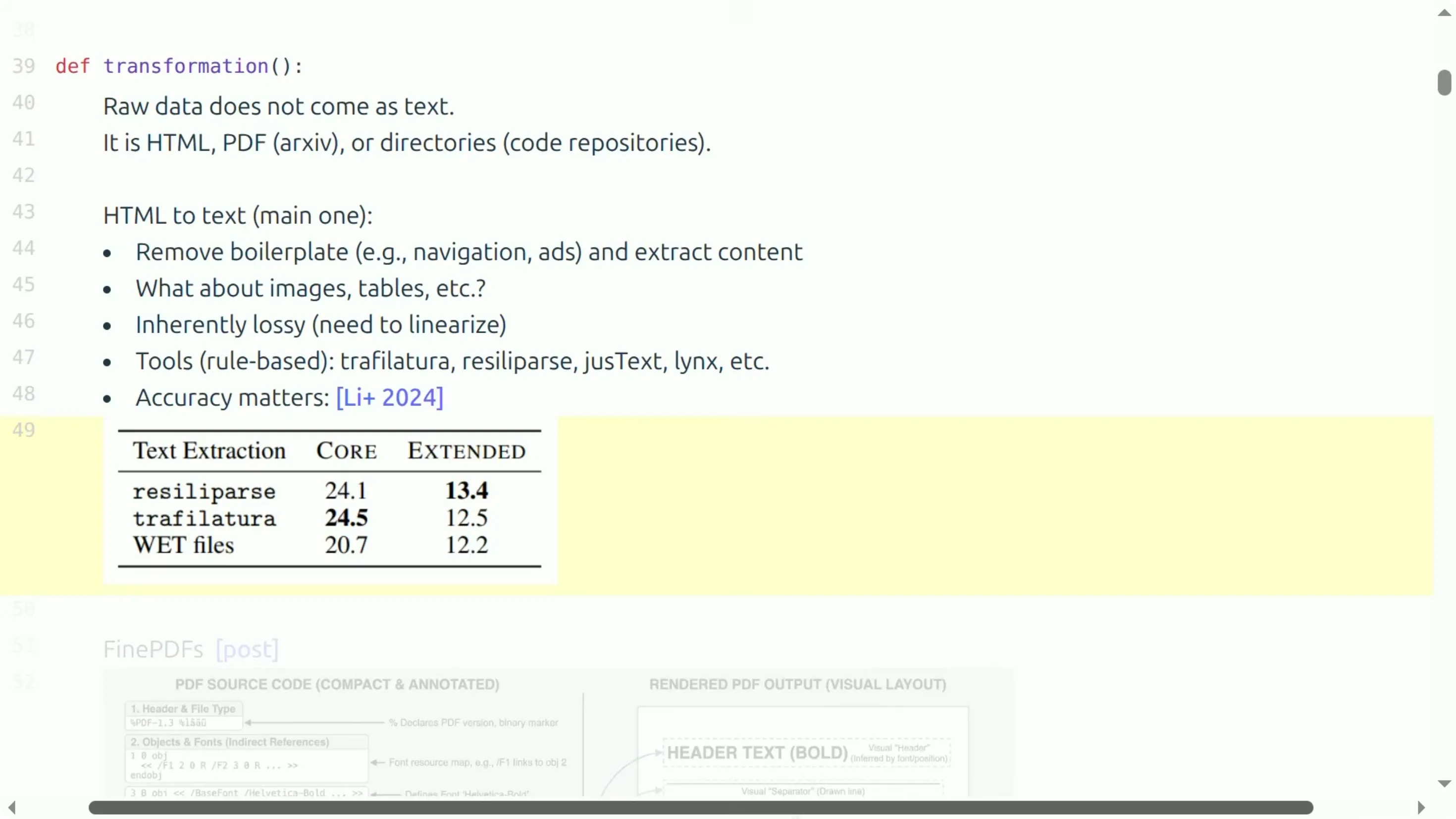 不同 HTML 抽取工具在 DCLM 评测上的准确率对比