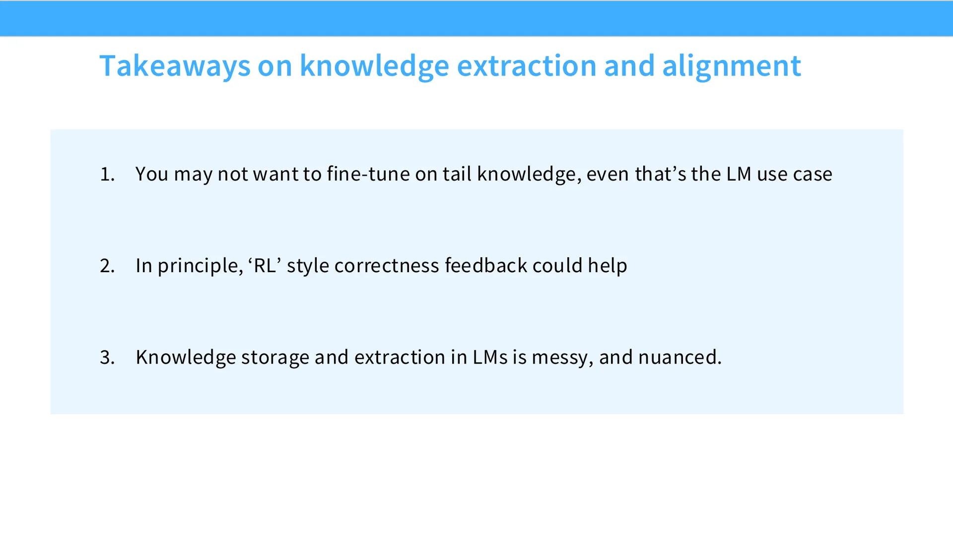 第 21 页幻灯片 · Takeaways on knowledge extraction and alignment